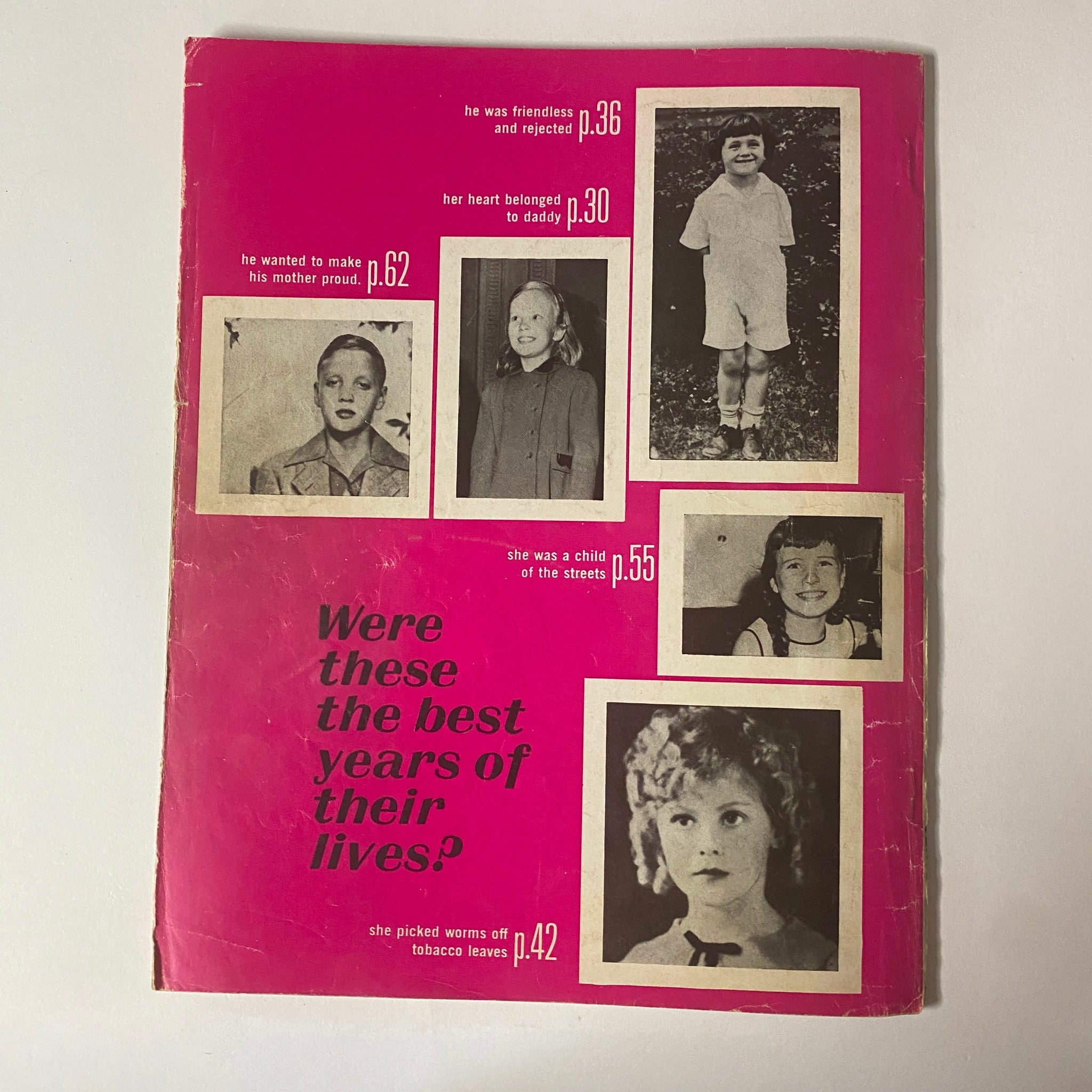 Cover page of Hollywood Life Stories Magazine 1964 No. 14 featuring a collage of childhood photos highlighting the early years of various celebrities, inviting readers to explore their life stories.
