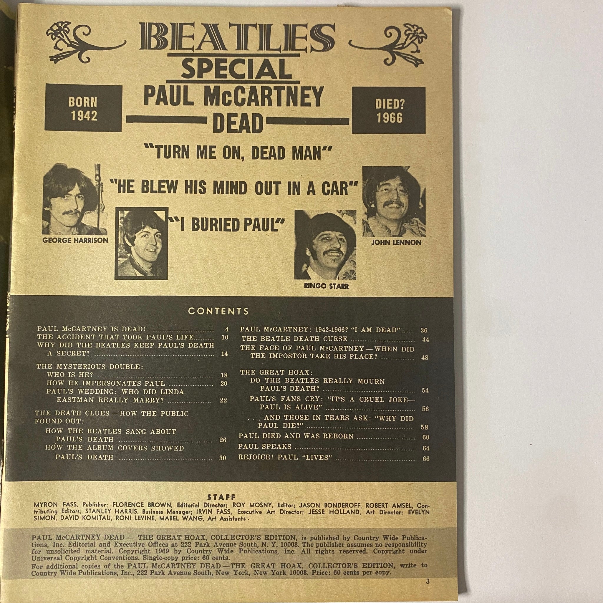 1969 Paul McCartney Dead - The Great Hoax Collector's Edition No Label