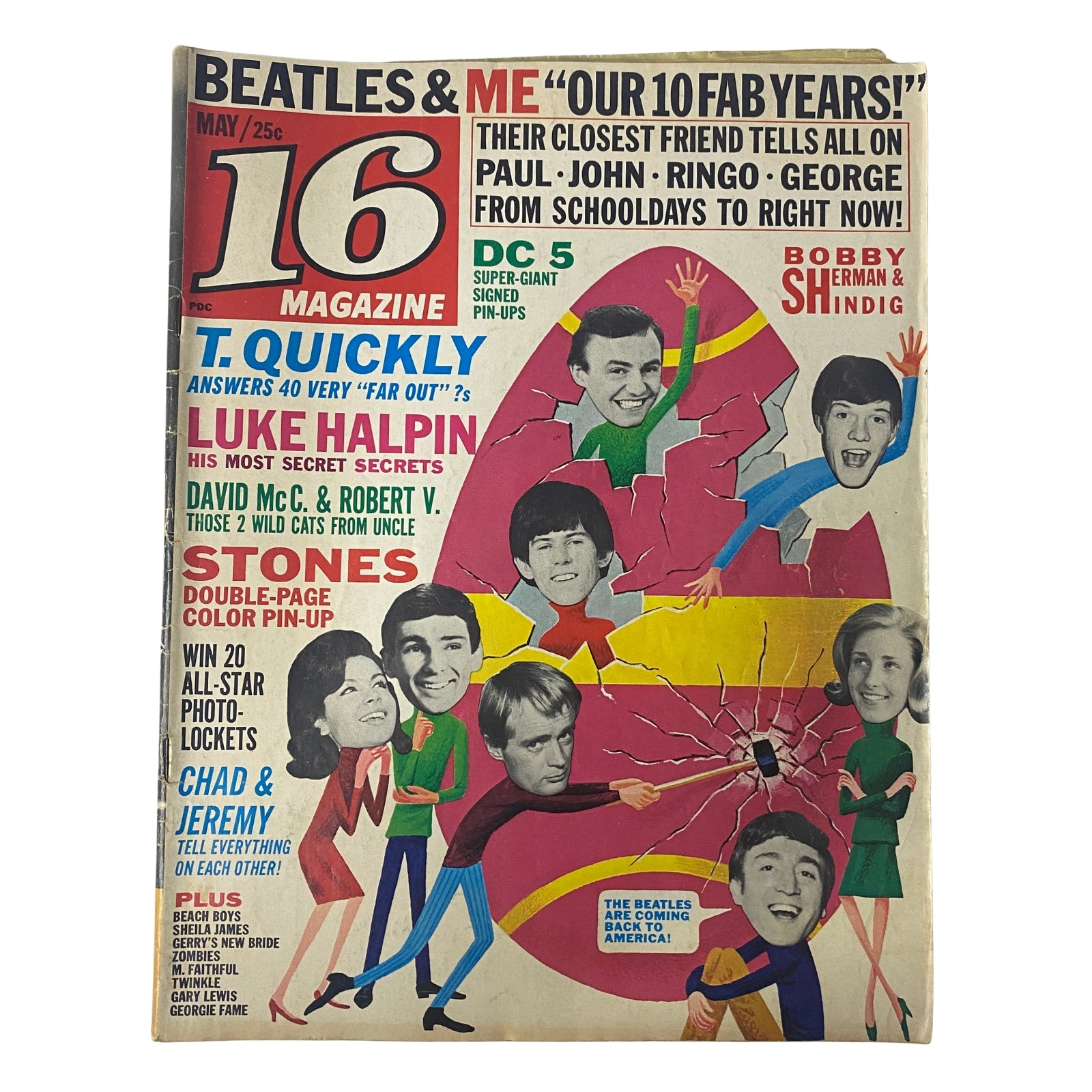 16 Magazine May 1965 Vol 6 No. 12 Rolling Stones w Pinup No Label