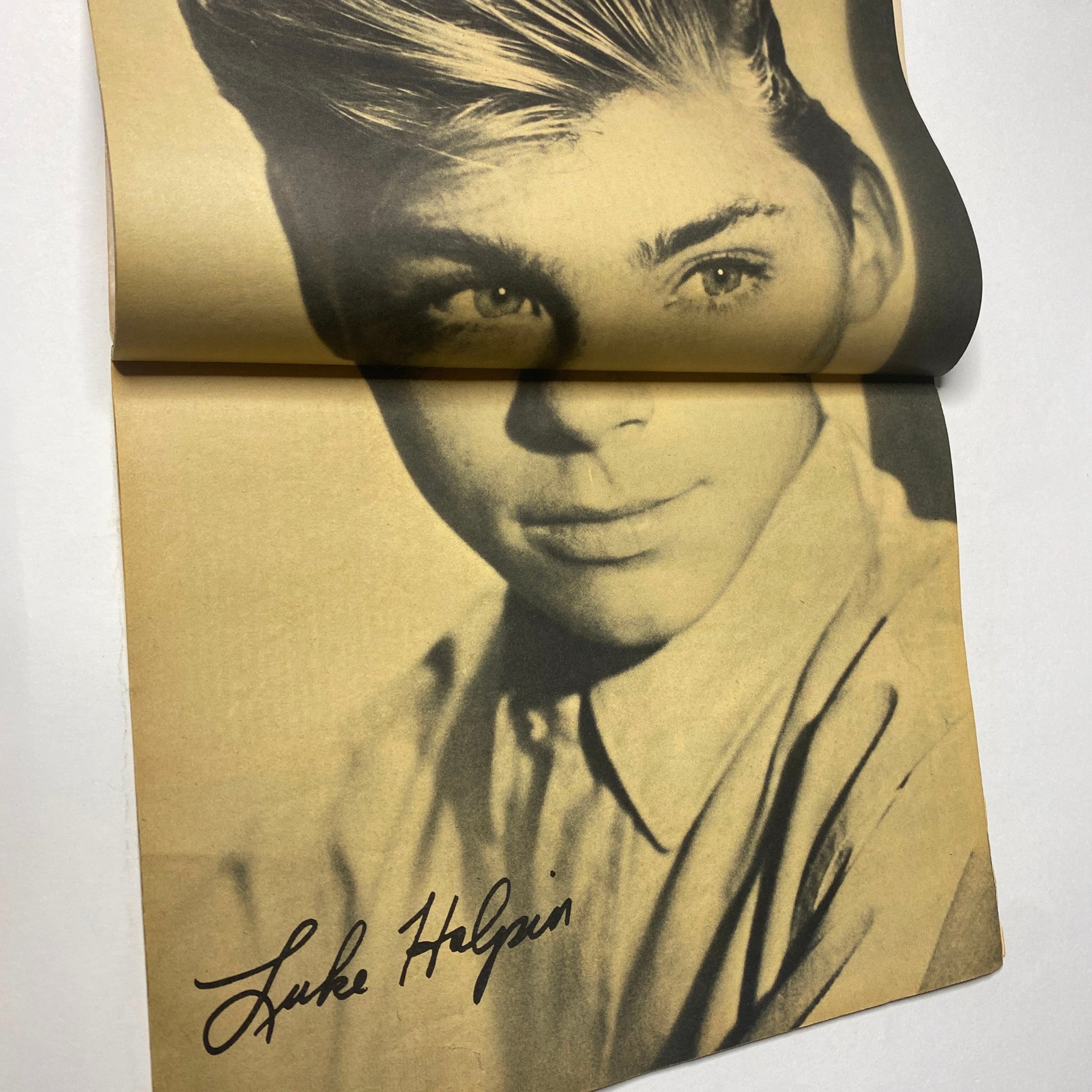 Image of Luke Halpin featured in 16 Magazine April 1965, a signed portrait capturing the young star's classic look.