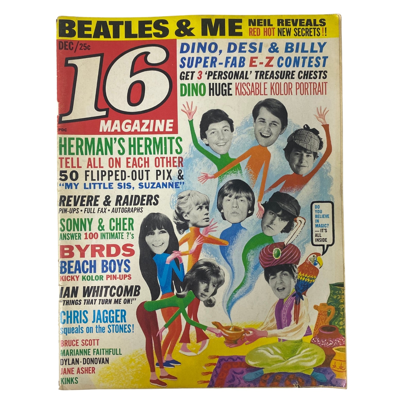 16 Magazine December 1965 Vol 7 No. 7 The Beach Boys w Pinup No Label