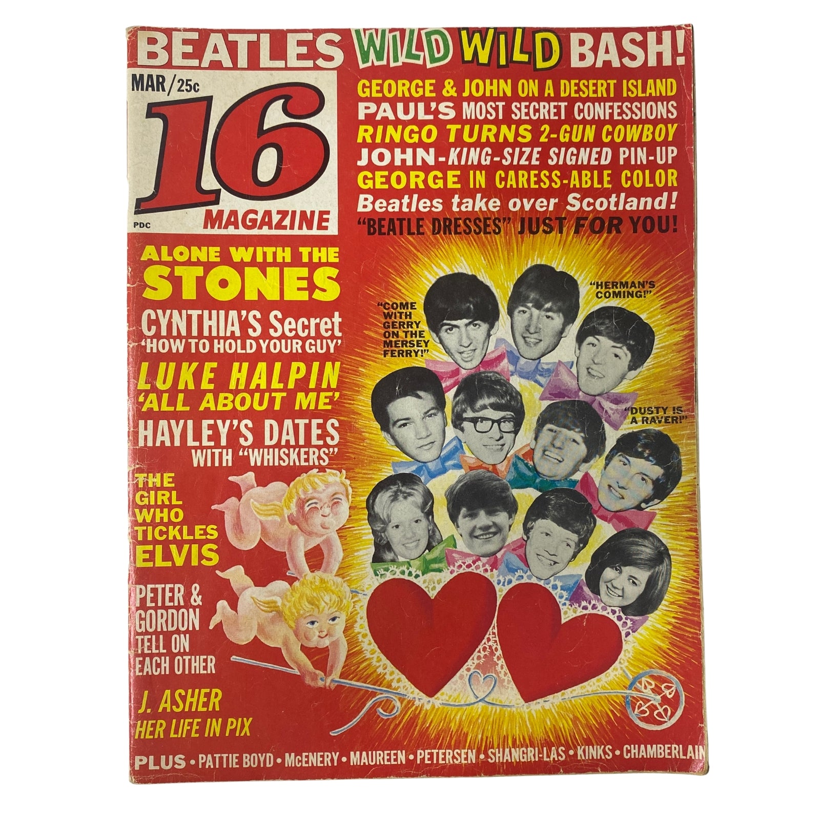 16 Magazine March 1965 Vol 6 No. 10 George Harrison w Pinup No Label