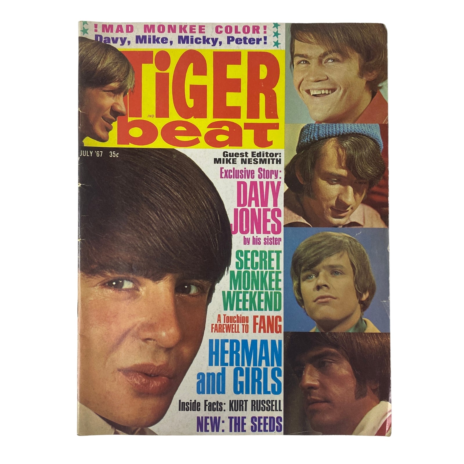 Tiger Beat Magazine July 1967 Vol 2 No. 11 Davy Jones, Herman & Girls No Label
