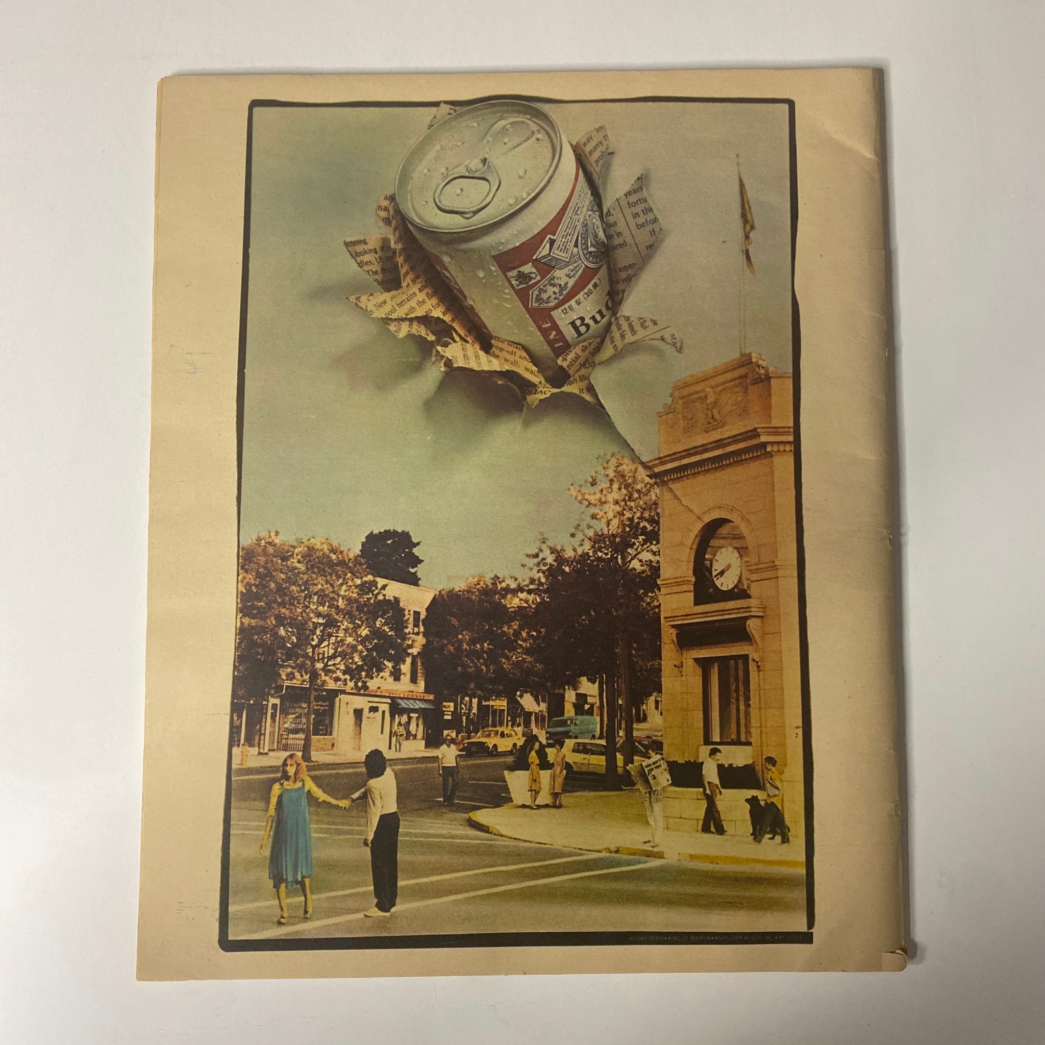 Rear cover of Rolling Stone Magazine February 5, 1981, featuring a colorful advertisement with a vintage style, showcasing a can and a nostalgic scene.