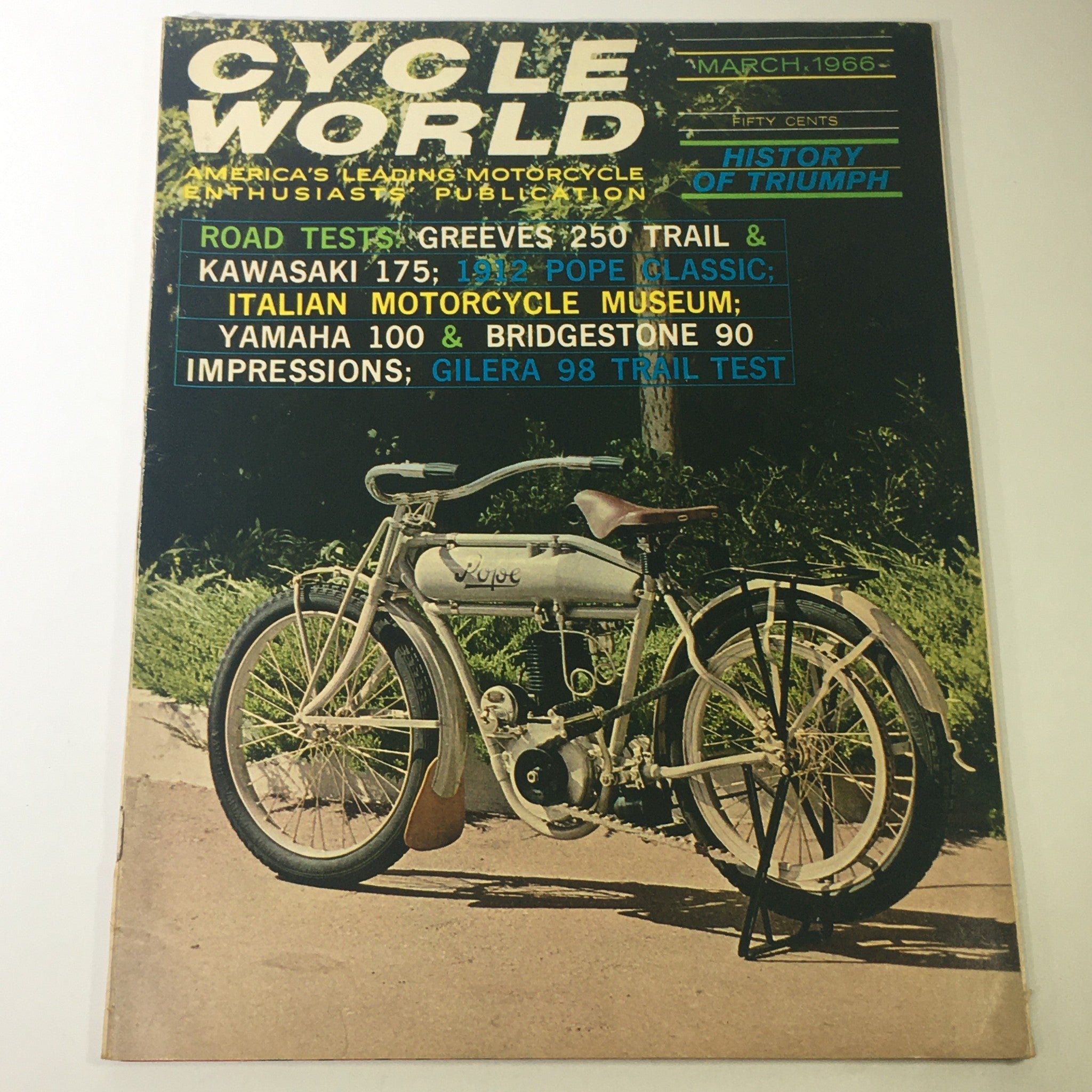 VTG Cycle World Magazine March 1966 - Greeves 250 Trail & Kawasaki 175 Road Test