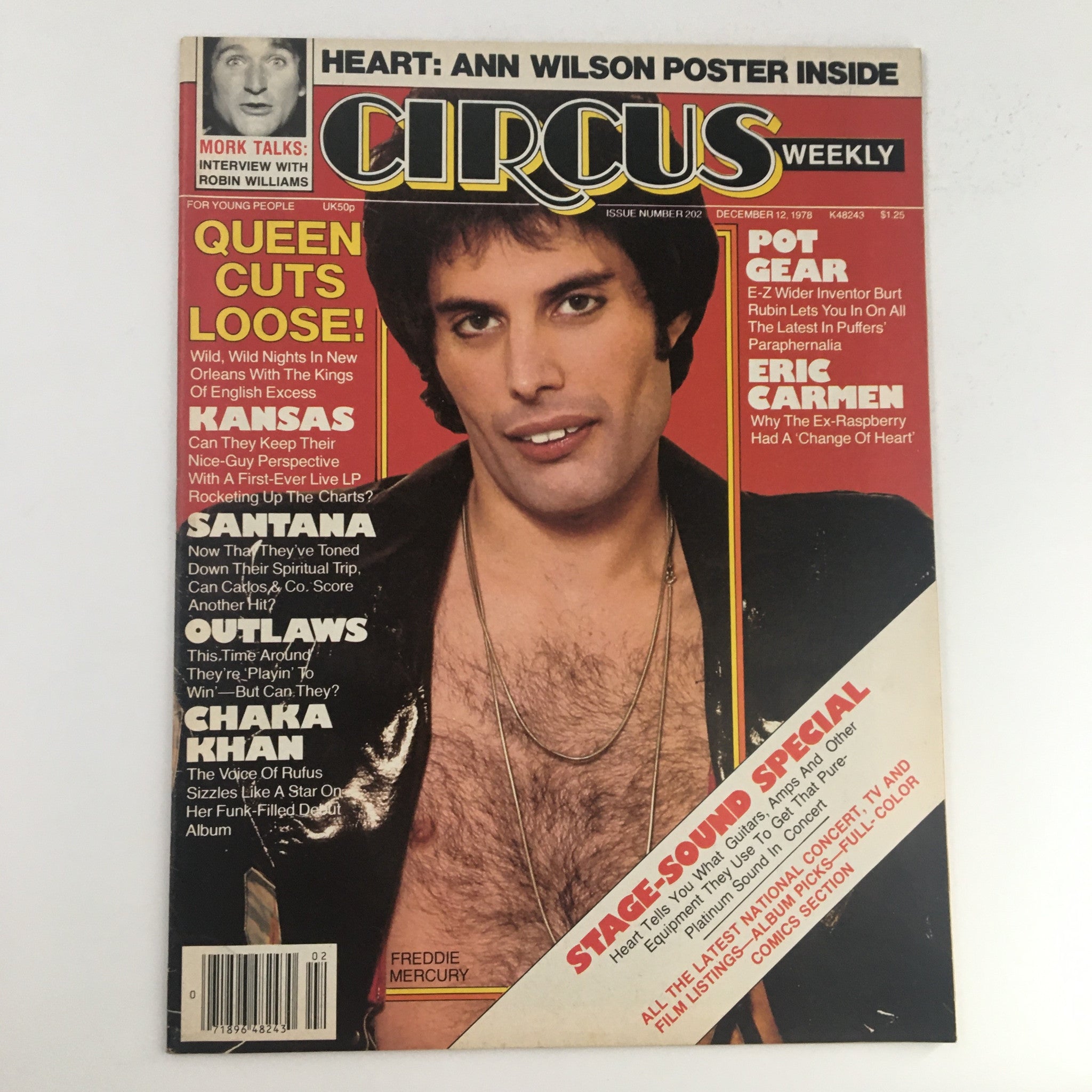 Circus Magazine December 12 1978 Freddie Mercury & Ann Wilson w Poster No Label