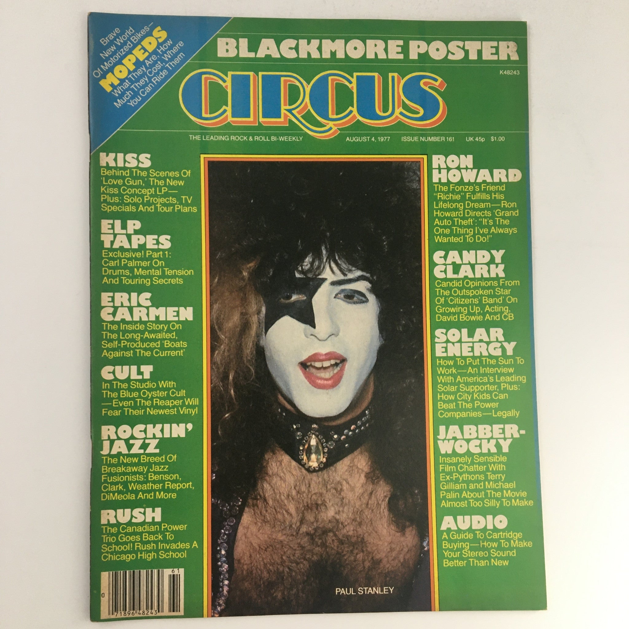 Circus Magazine August 4 1977 Paul Stanley & Ritchie Blackmore w Poster No Label