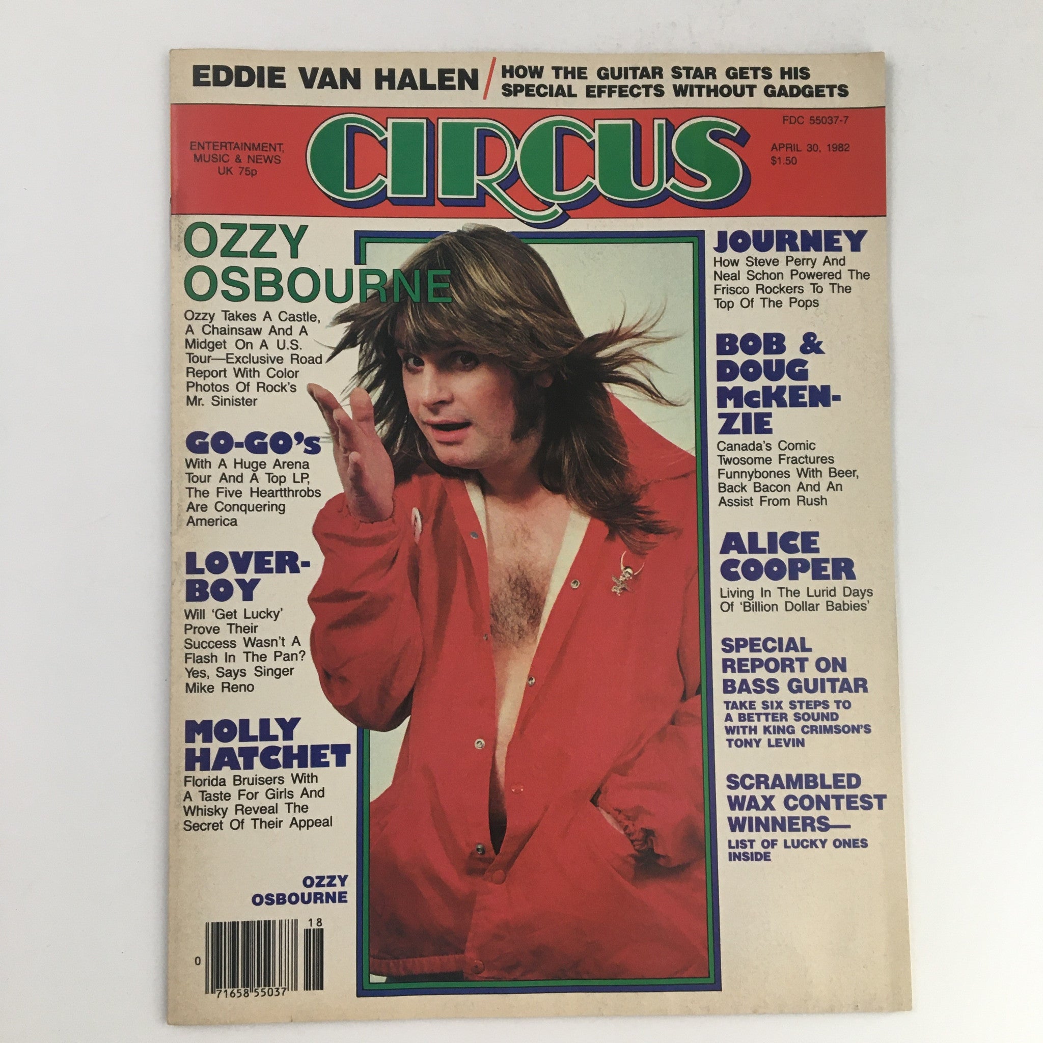 Circus Magazine April 30 1982 Ozzy Osbourne, Steve & Neal w Poster No Label