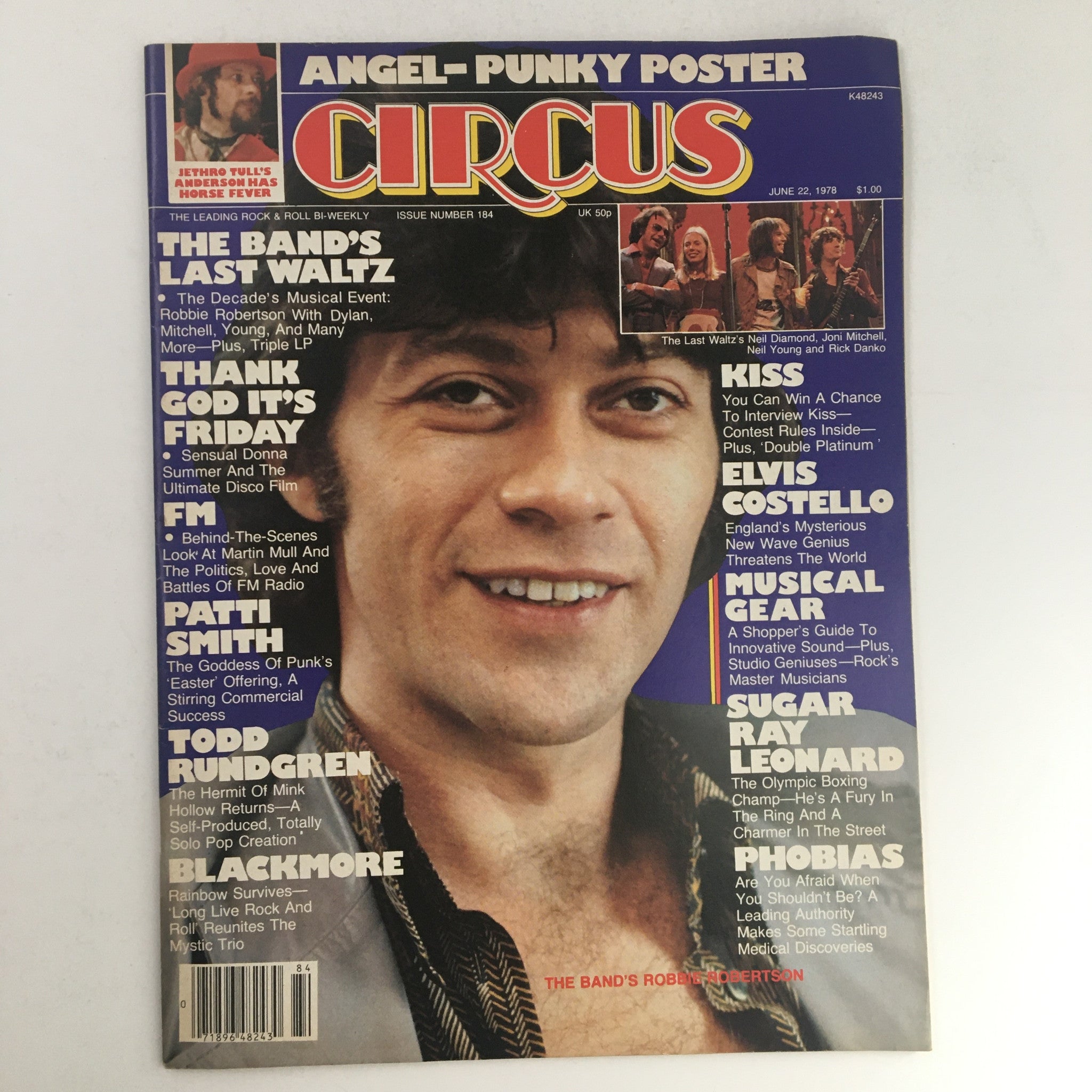 Circus Magazine June 22 1978 Robbie Robertson & Punk Meadows Poster No Label