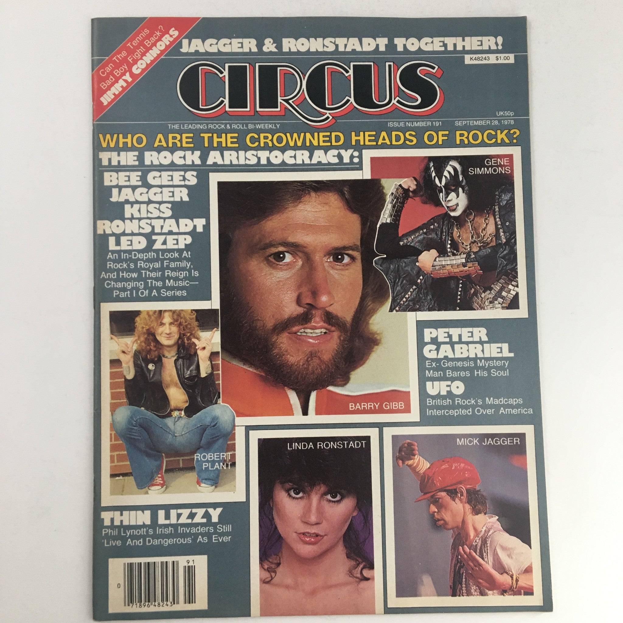 Circus Magazine September 28 1978 Barry Gibb, Jagger & Ronstadt Poster No Label