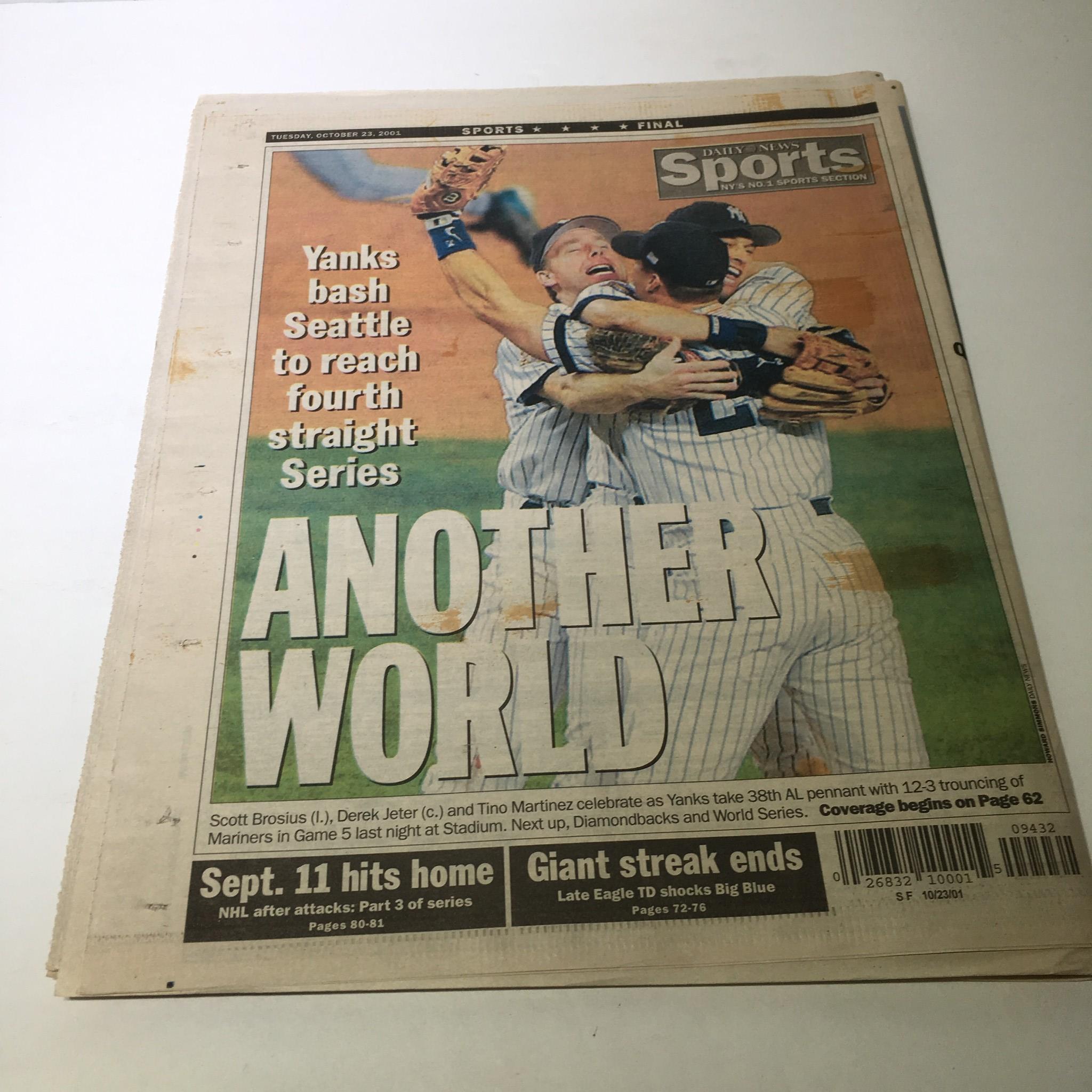 NY Daily News: Oct 23 2001 Grand Slam! Yankees Win 4th Straight Pennant