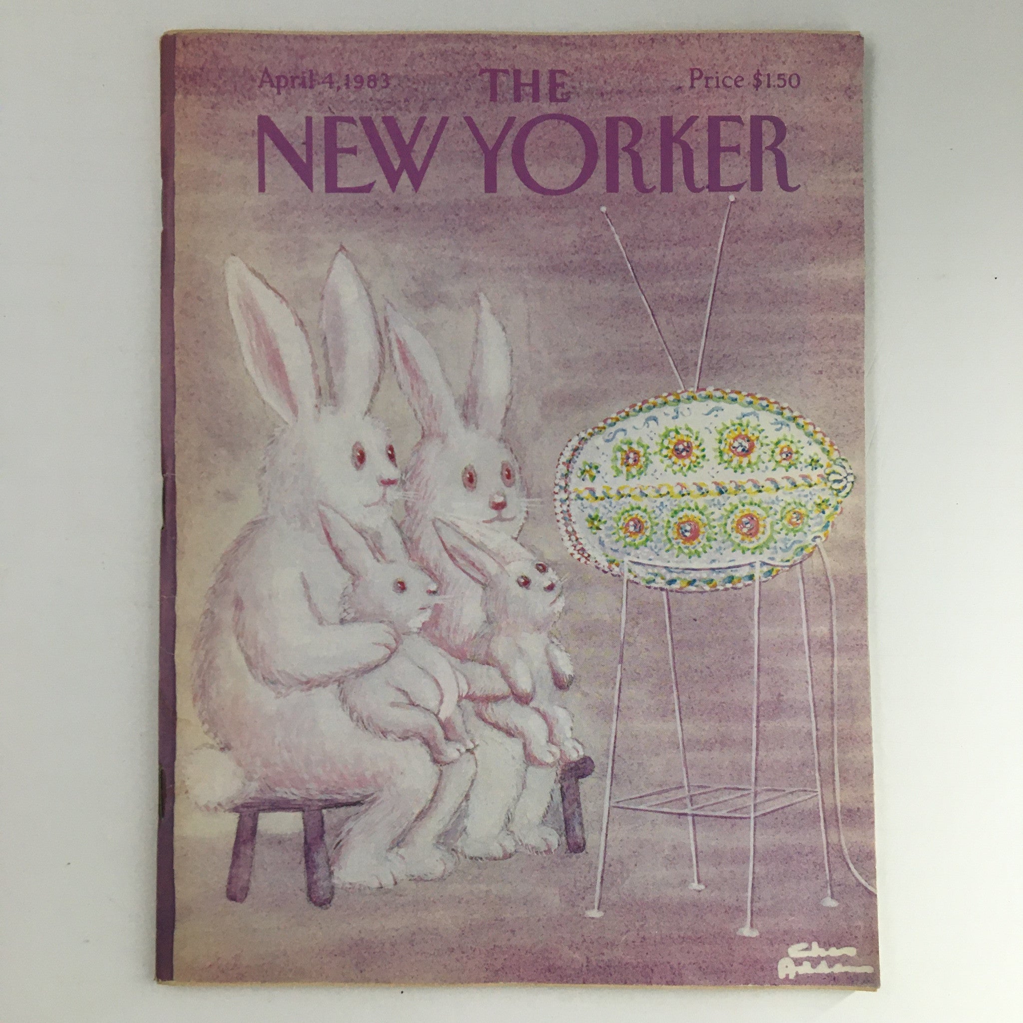 The New Yorker Magazine April 4 1983 Theme Cover by Chas Adams No Label