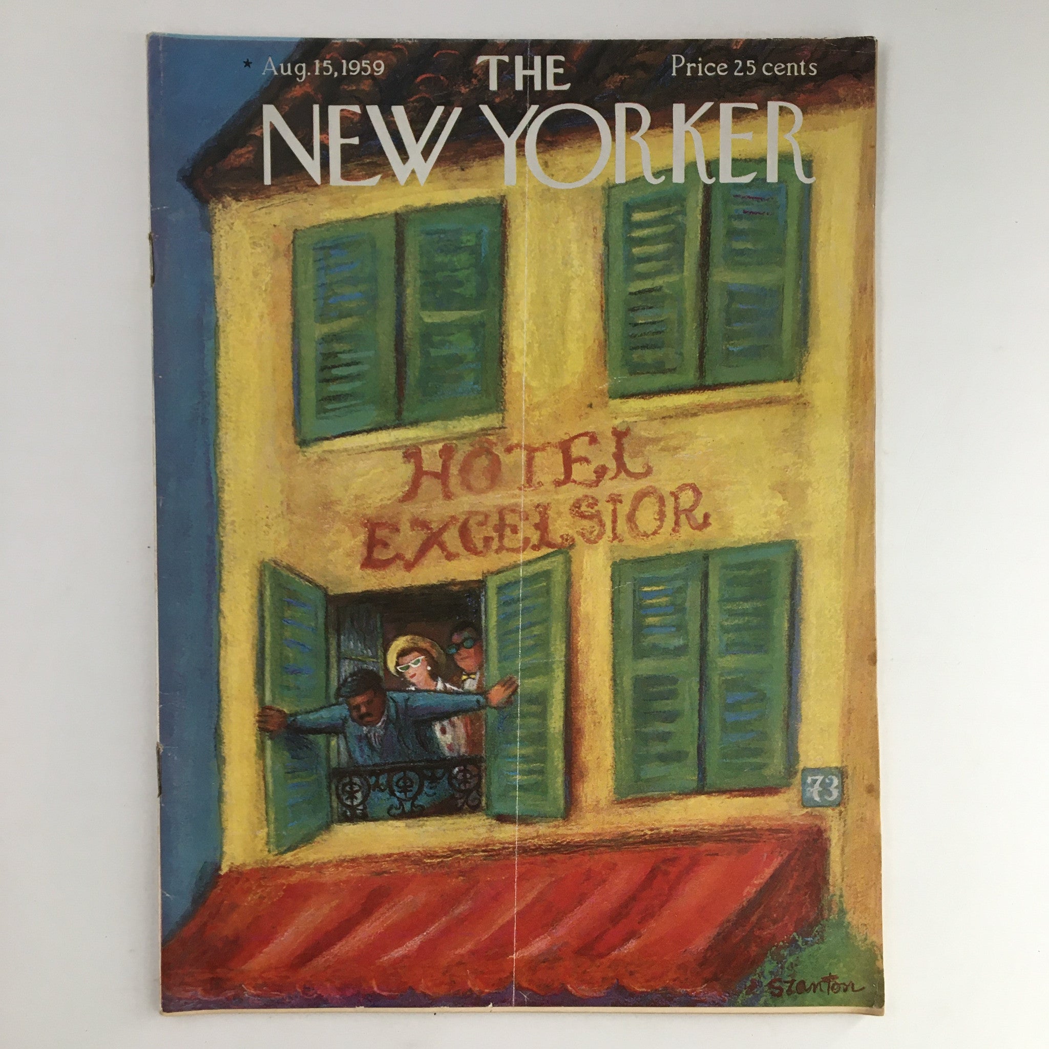 The New Yorker Magazine August 15 1959 Theme Cover by Beatrice Szanton No Label