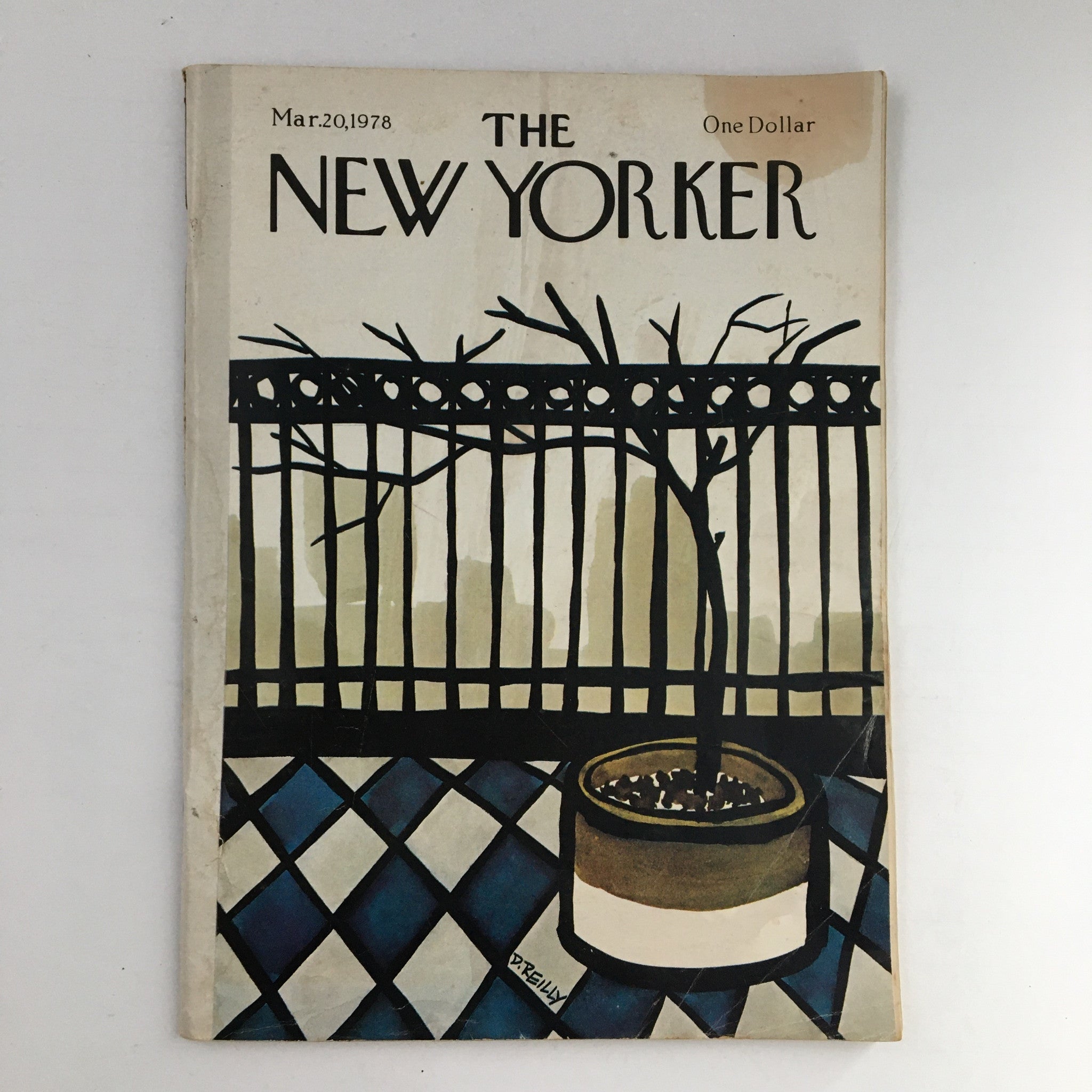 The New Yorker Magazine March 20 1978 Theme Cover by Donald Reilly No Label