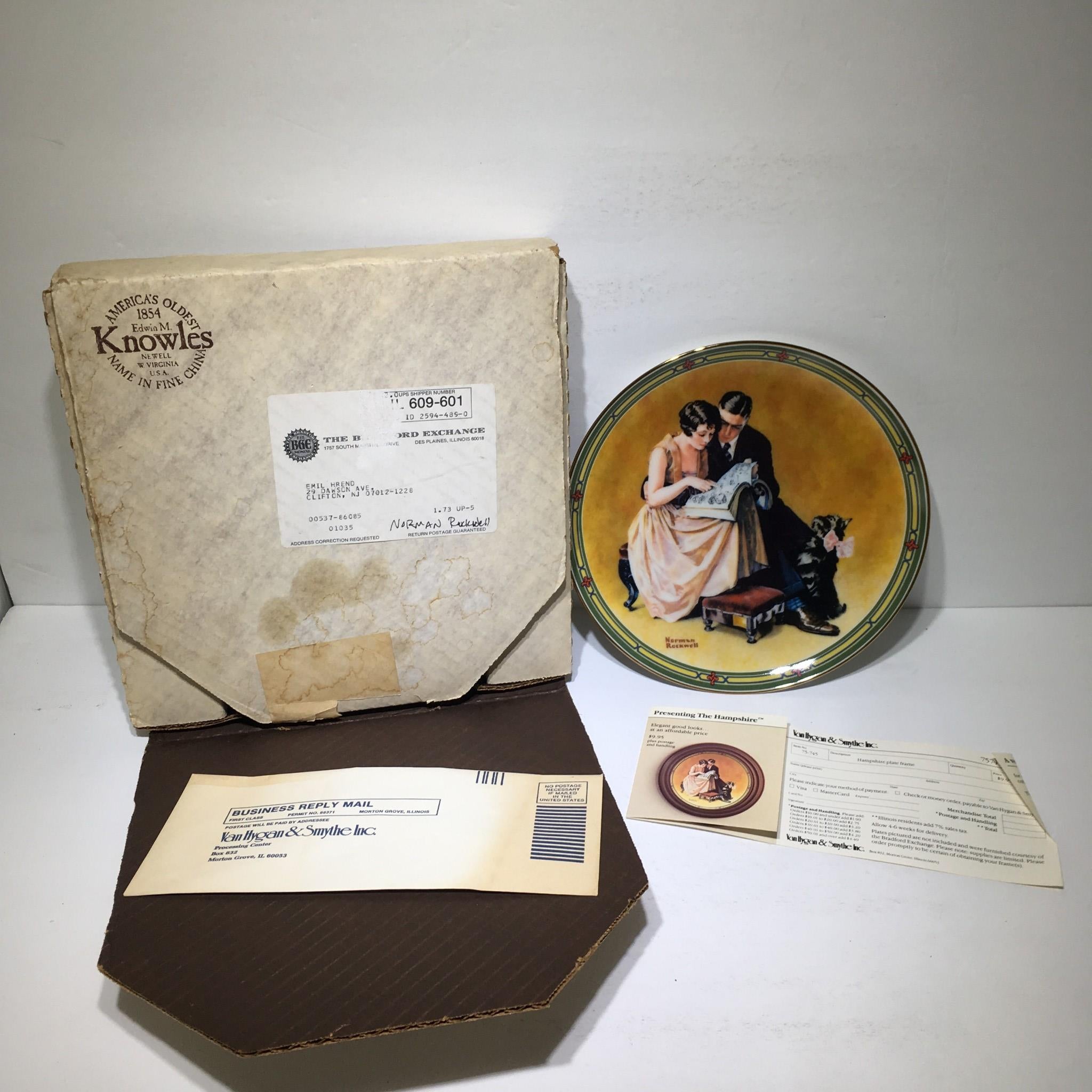 1985 A Couple's Commitment by Norman Rockwell Collectible Plate #12448I