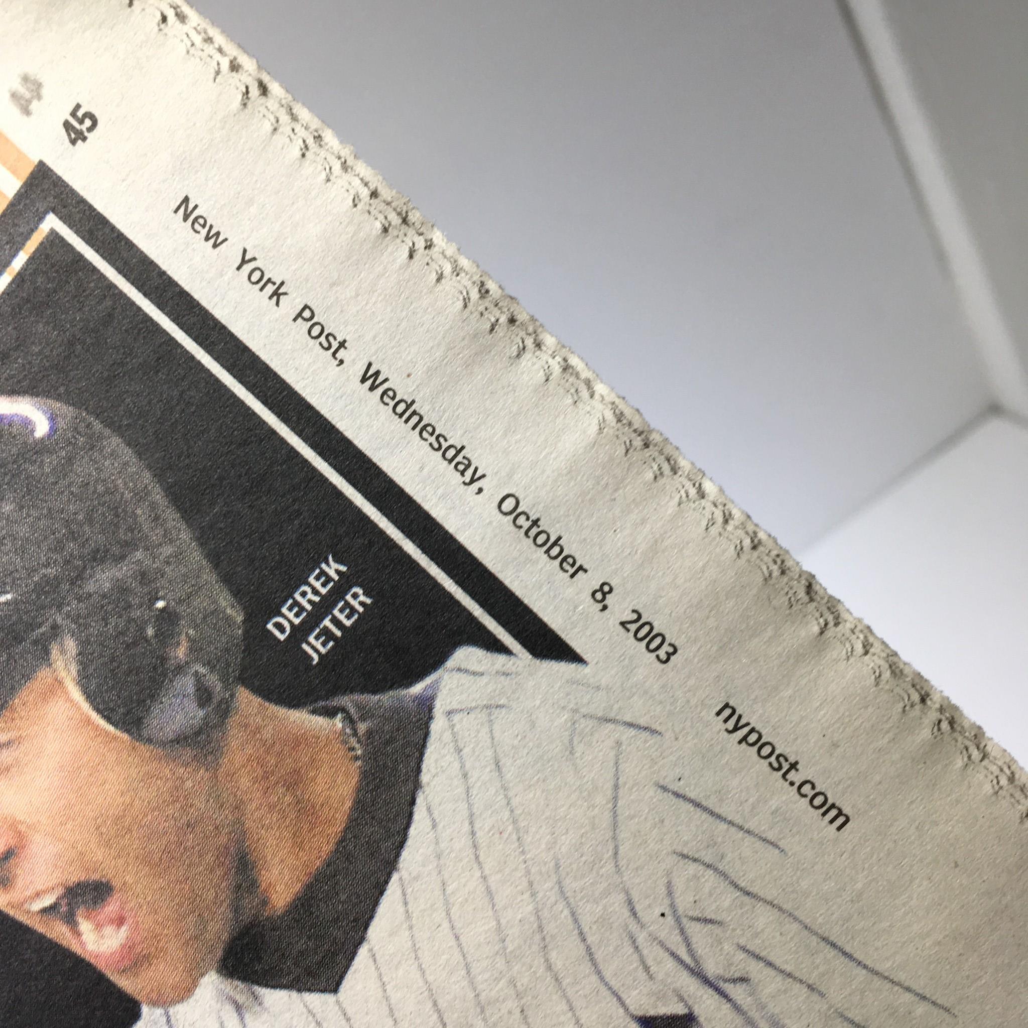 New York Post: Oct 8 2003 Haunted Red Sox Brace 4 Yanks & Curse of Bambino