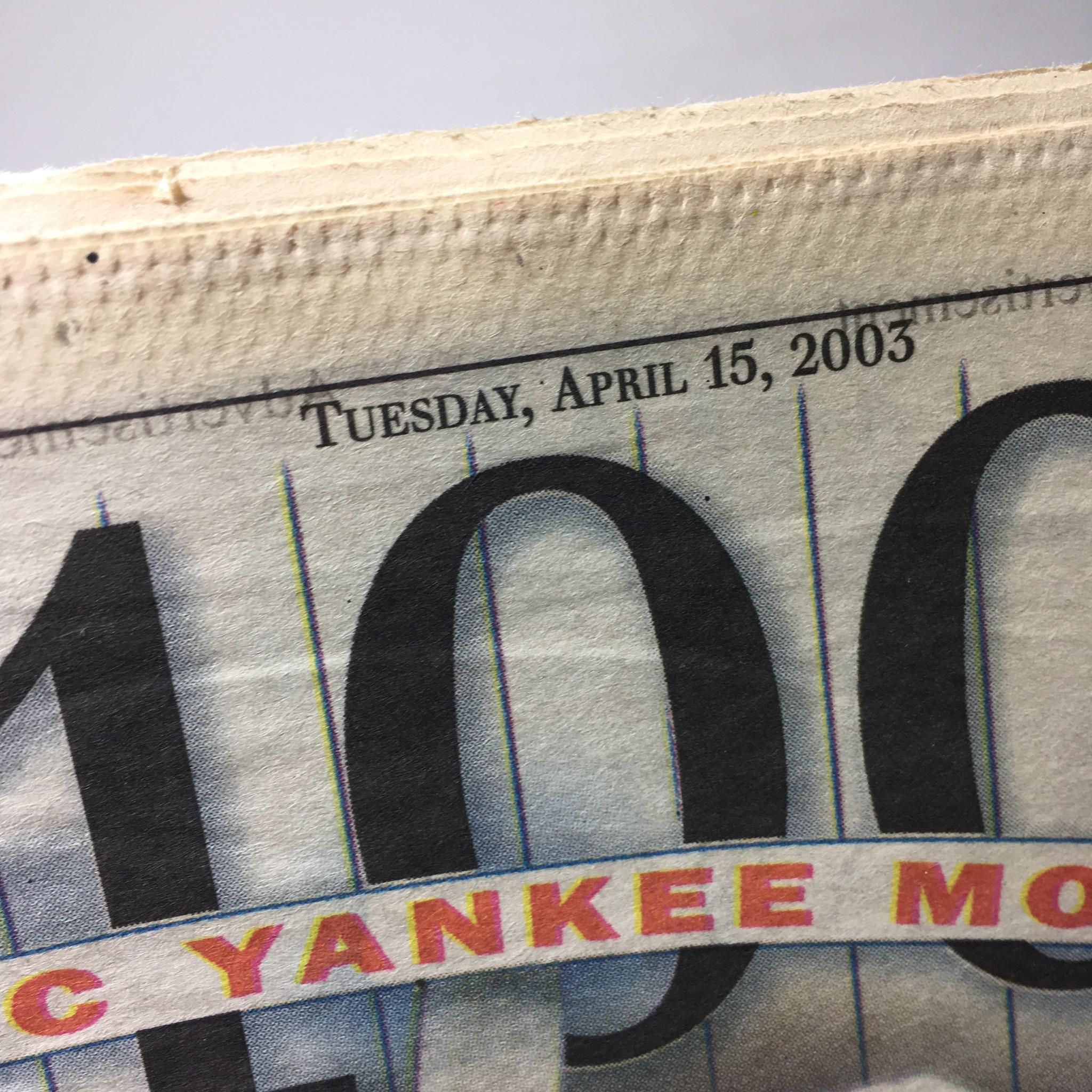 New York Daily News: 04/15/2003 Blue Ribbon Panel Ranks A Century Of Highlights