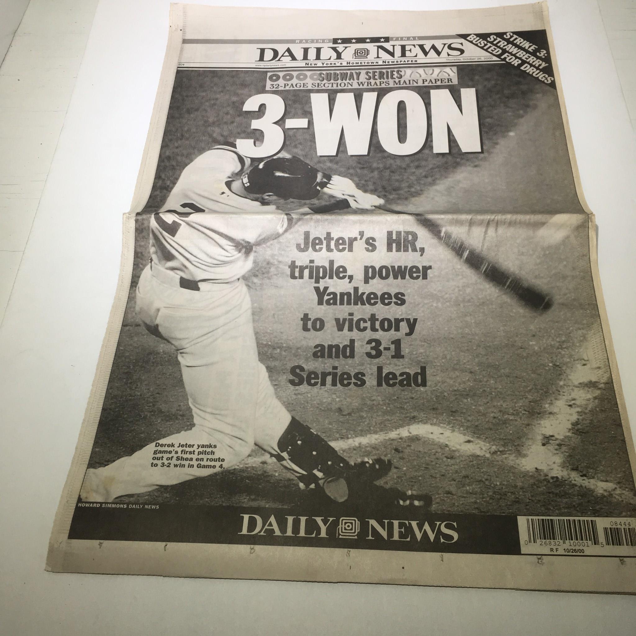 NY Daily News:10/26/2000 Jeter's HR Triple Power Yankees Victory 3-1 Series Lead