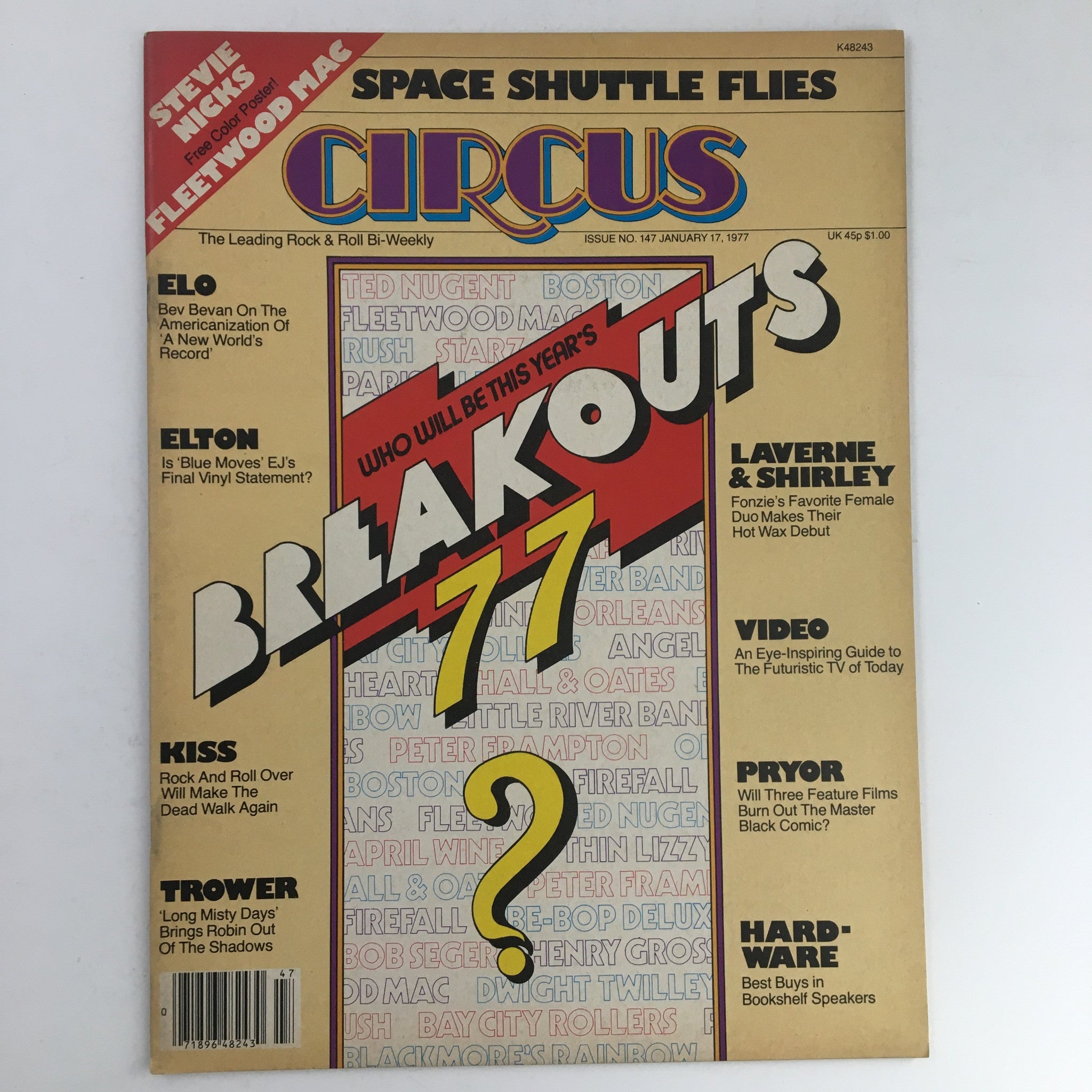 Circus Magazine January 17 1977 Ted Nugent & Stevie Nicks Poster No Label