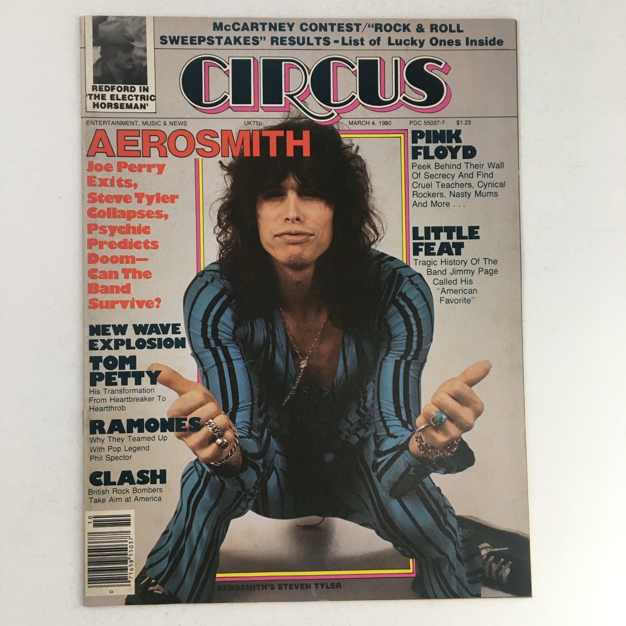 Circus Magazine March 4 1980 Tom Petty, Steve Tyler & Aerosmith Poster No Label