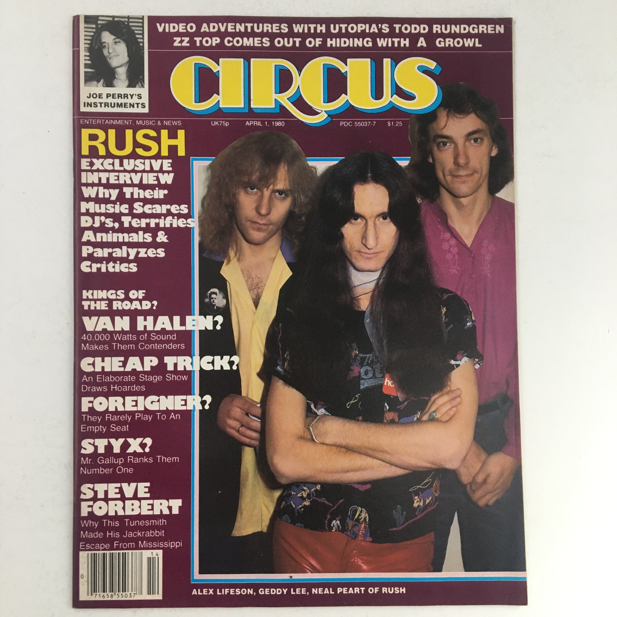 Circus Magazine April 1 1980 Alex Lifeson, Geddy Lee, Neal Peart Poster No Label