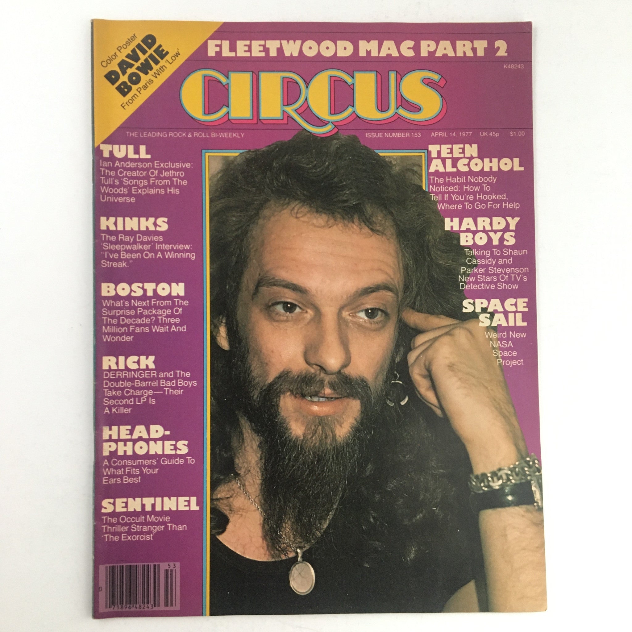 Circus Magazine April 14 1977 Fleetwood Mac & David Bowie Poster No Label