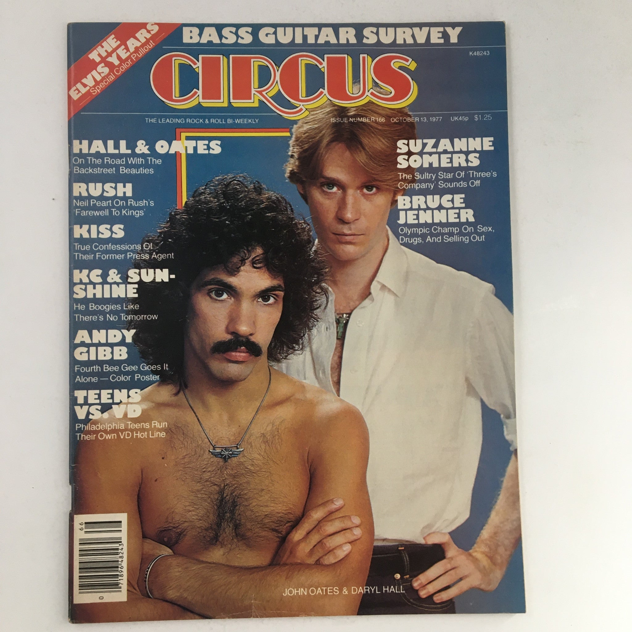 Circus Magazine October 13 1977 John Oates & Darryl Hall Poster No Label