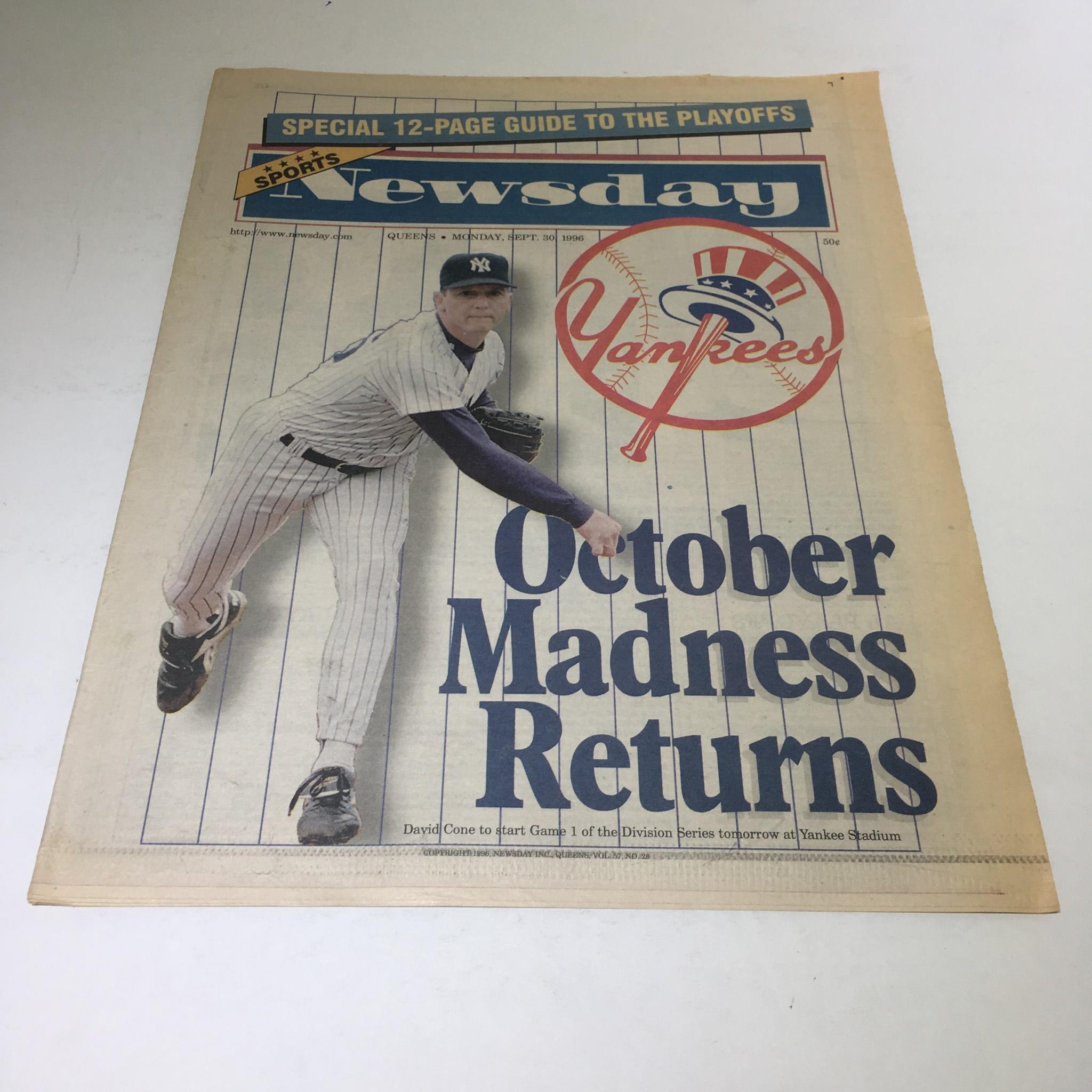 Newsday: Sept 30 1996 Champs! Excellent Condition