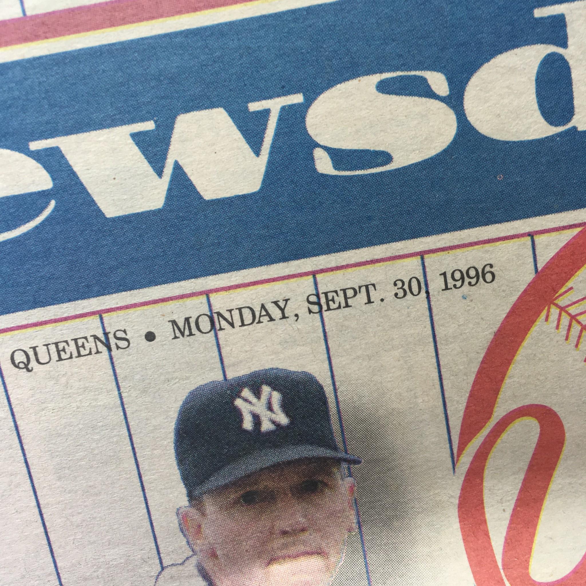 Newsday: Sept 30 1996 Champs! Excellent Condition