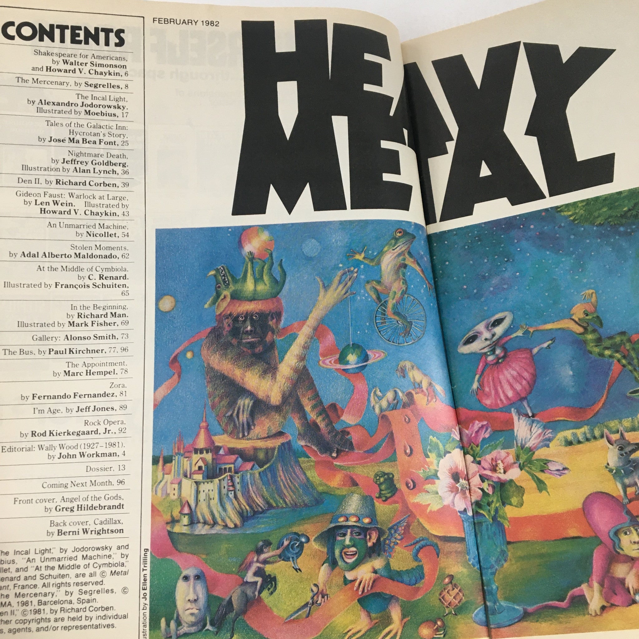 Heavy Metal Magazine February 1982 Gideon Faust Warlock at Large by LW No Label