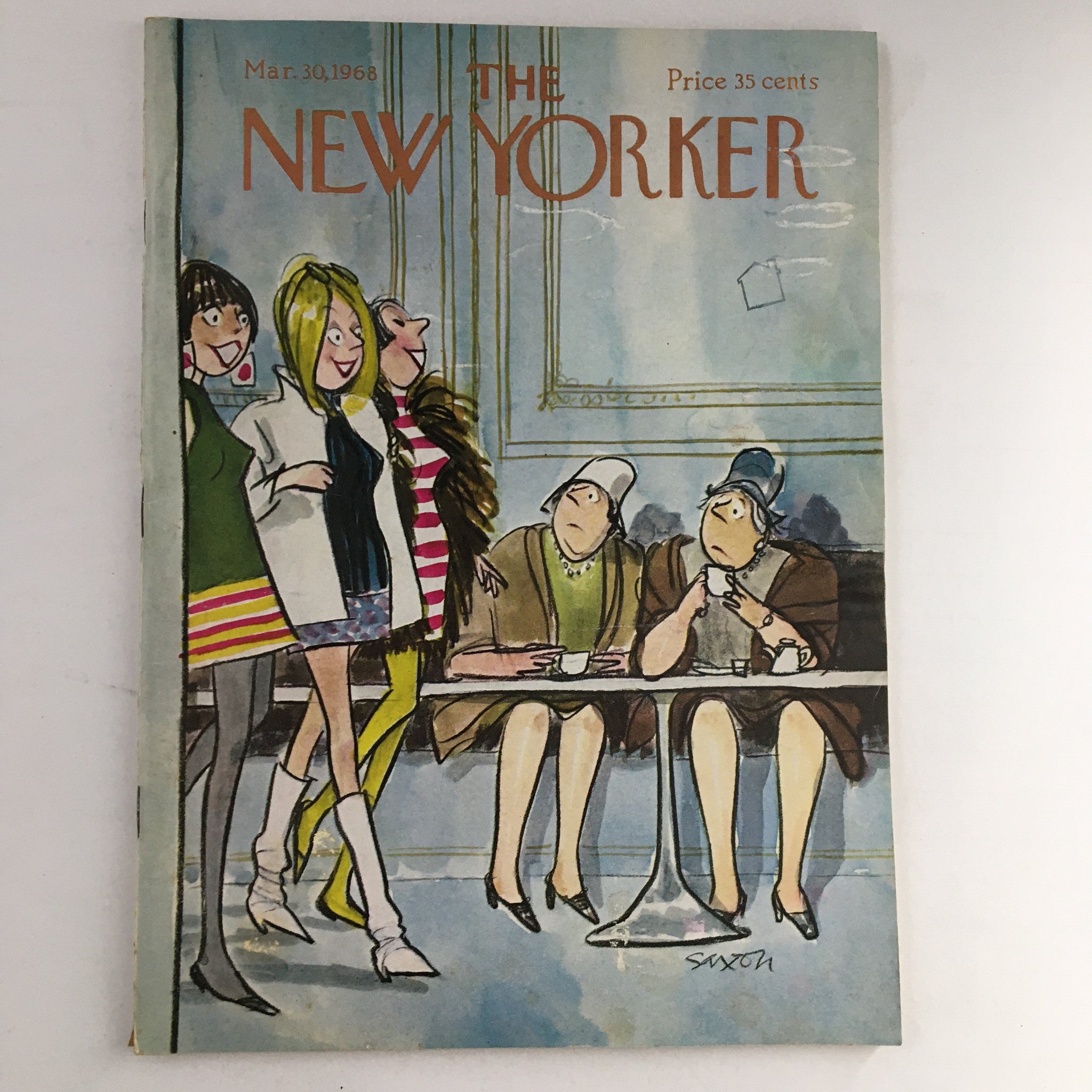 The New Yorker Magazine March 30 1968 Theme Cover by Charles Saxon No Label