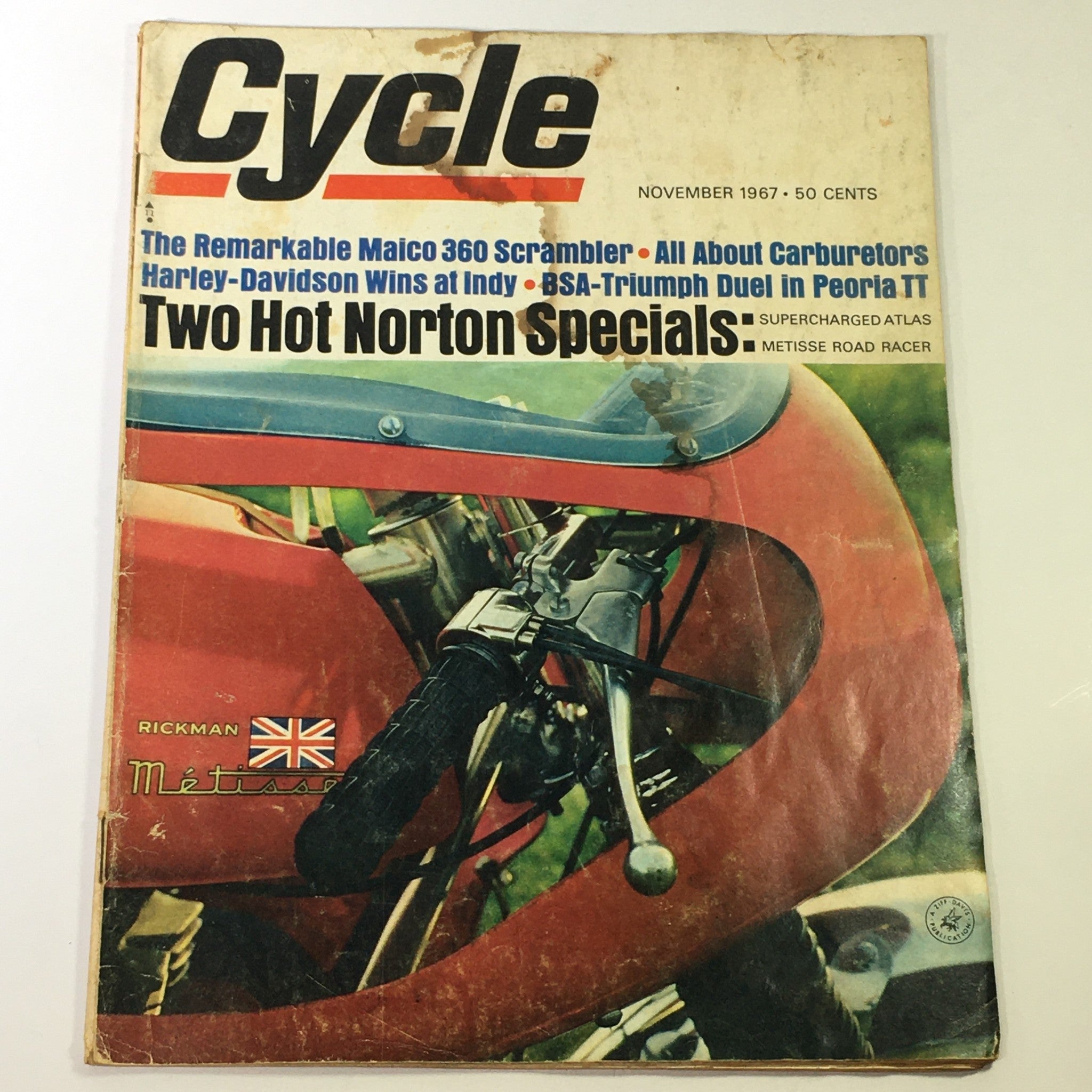 VTG Cycle Magazine November 1967 - Maico 360 Scrambler / BSA-Triumph Peoria TT