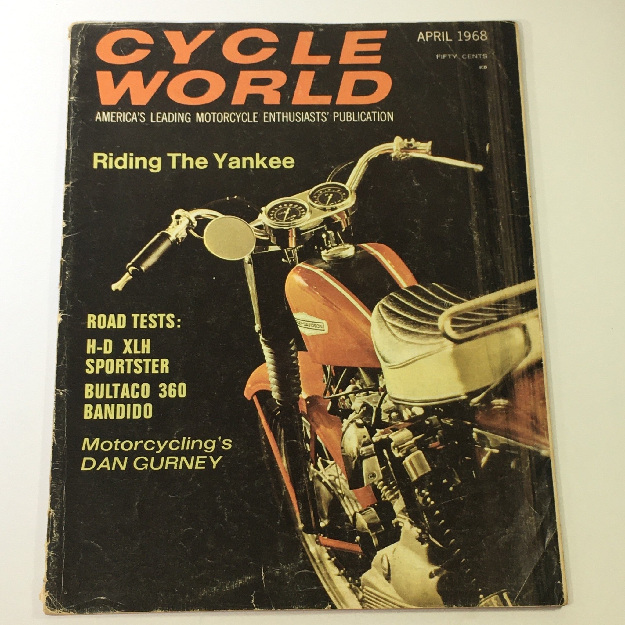 VTG Cycle World Magazine April 1968 - H-D XLH Sportster / Bultaco 360 Bandido