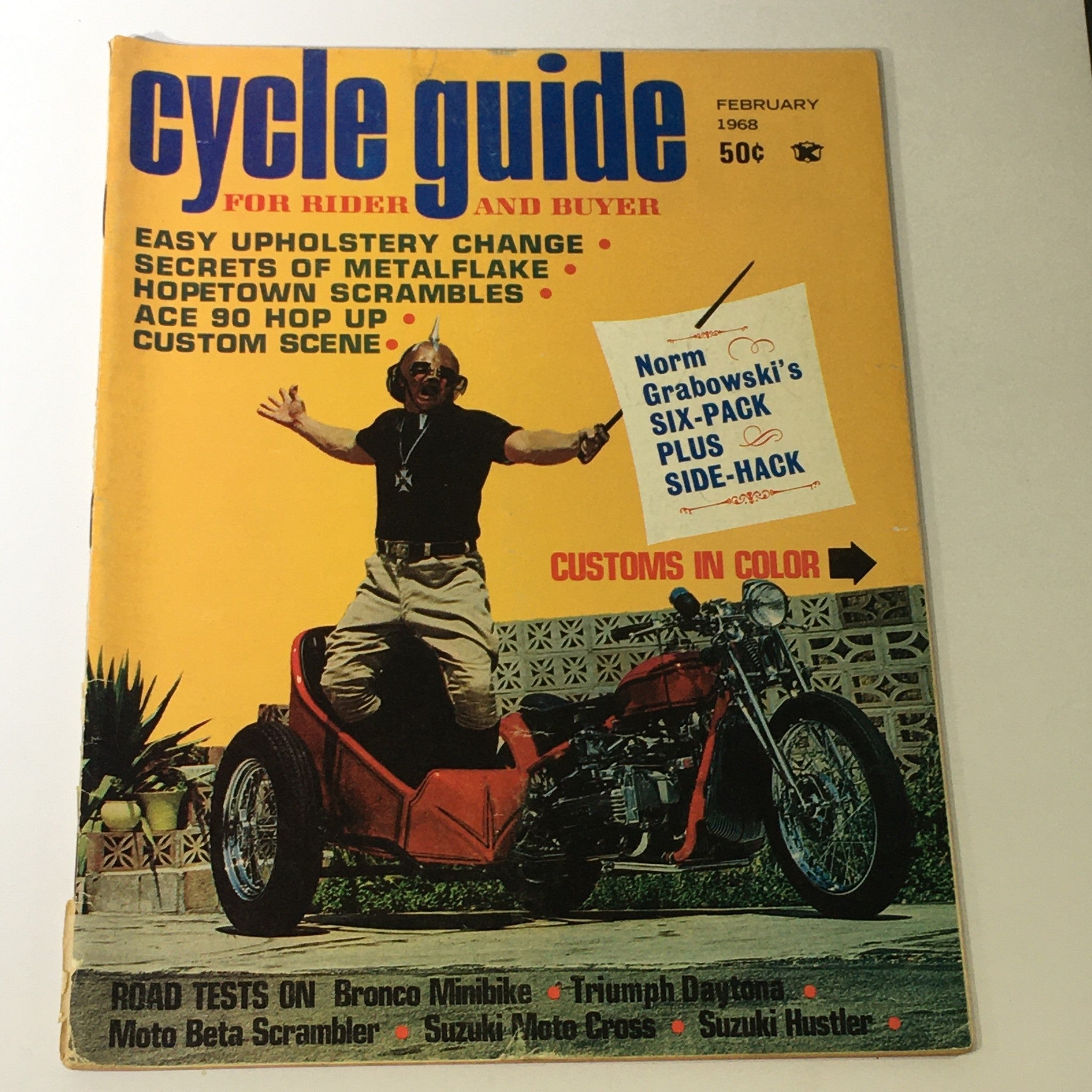 VTG Cycle Guide Magazine February 1968 - Bronco Minibike / Triumph Daytona Tests