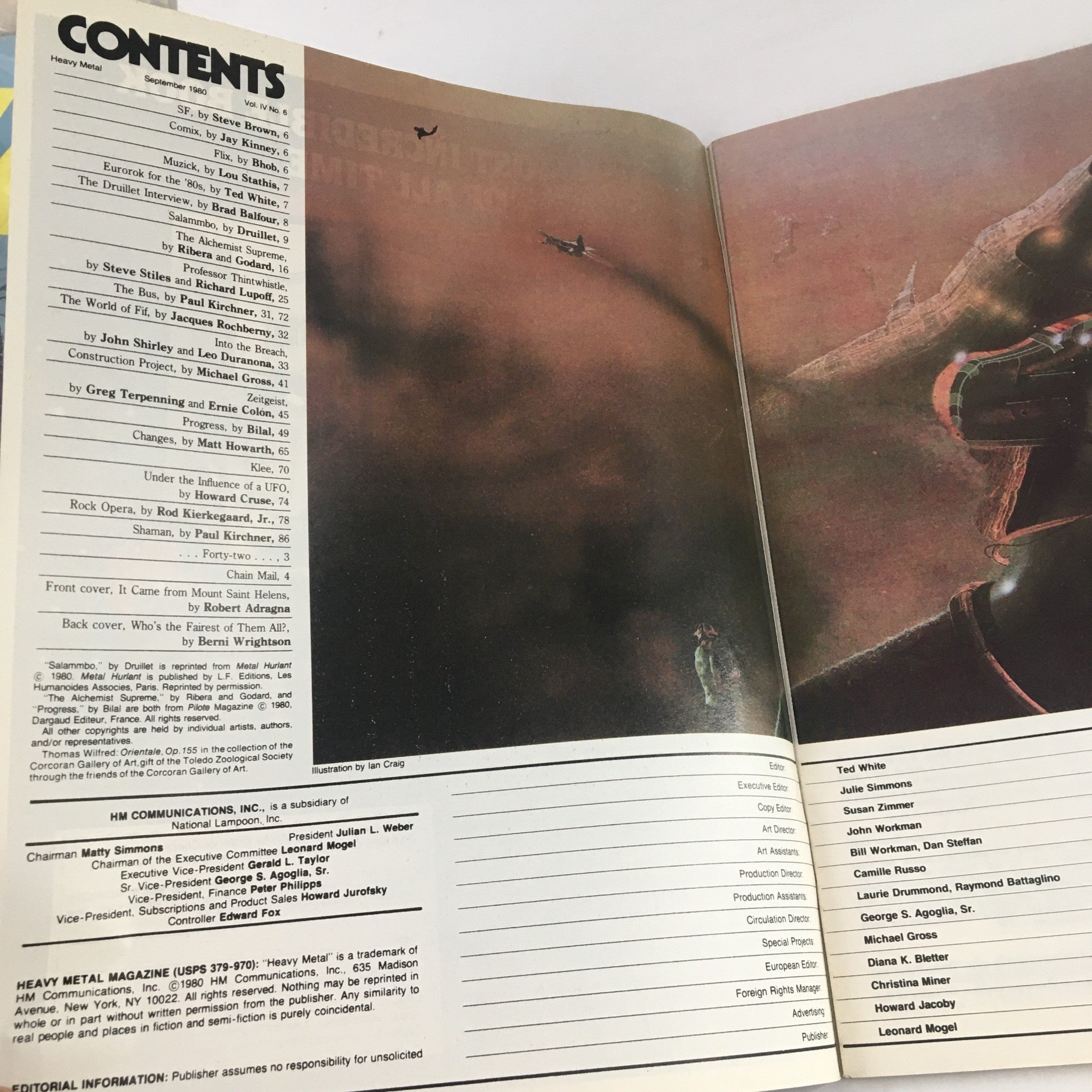 Heavy Metal Magazine September 1980 It Came from Mount Saint Helens No Label