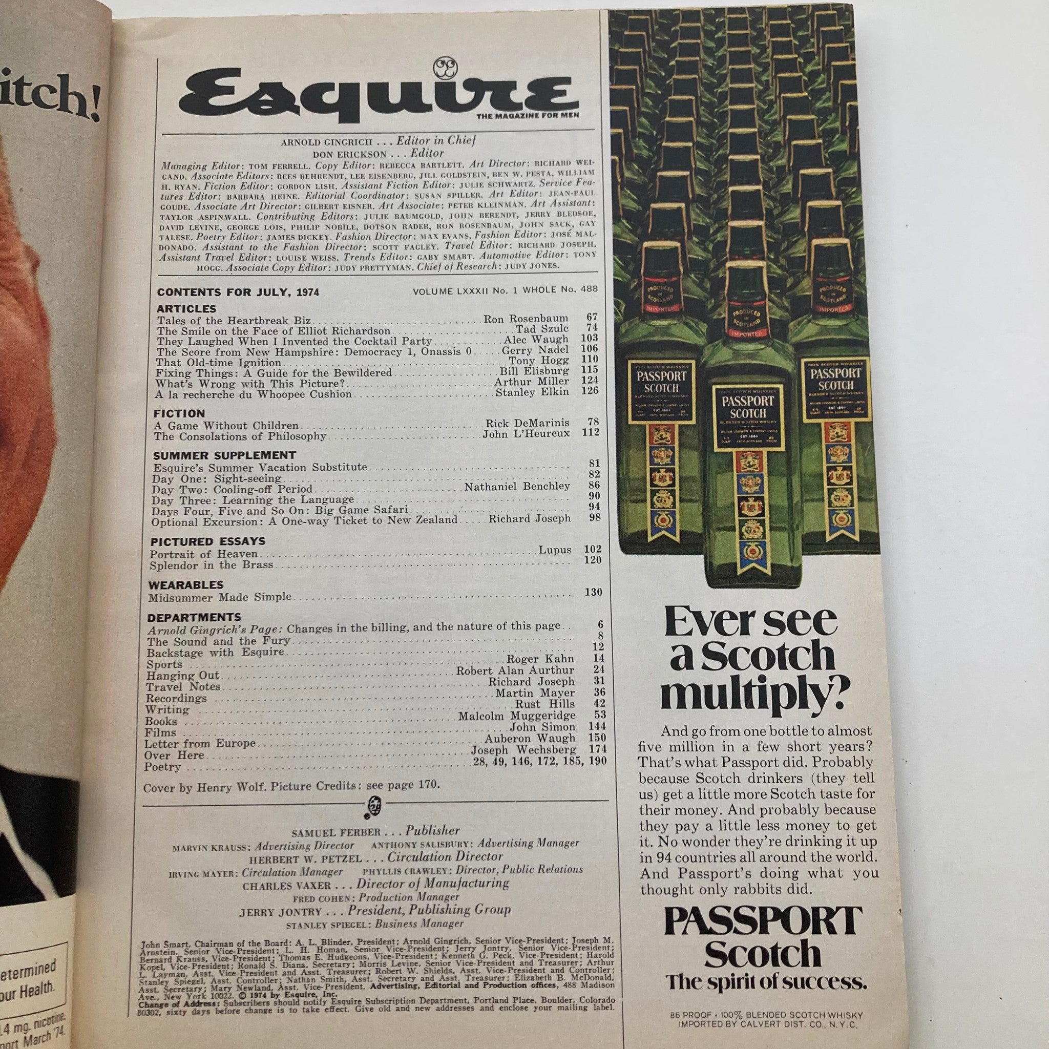 VTG Esquire Magazine July 1974 No. 488 How Madison Avenue Breaks Your Heart