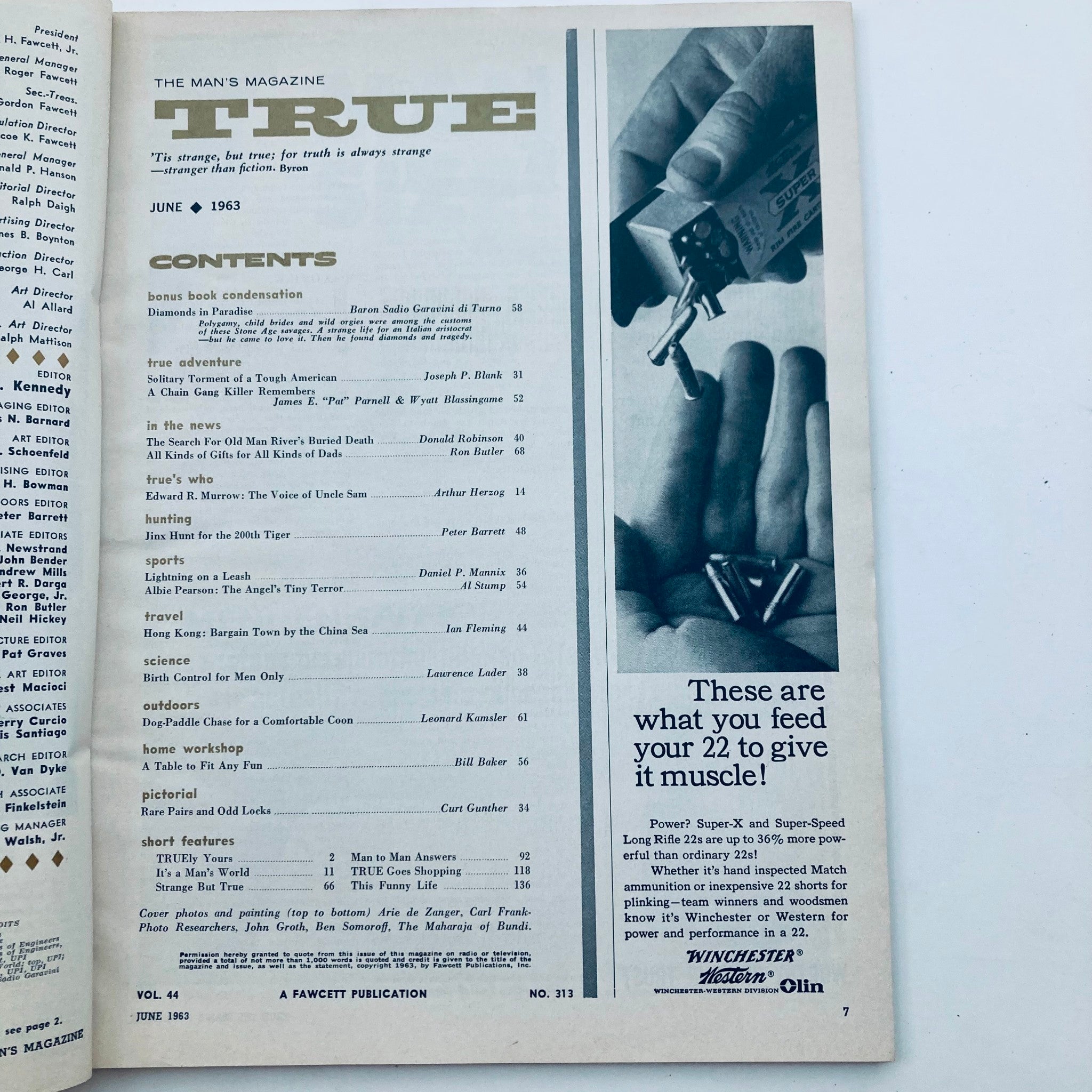 VTG True Magazine June 1963 44 No. 313 Birth Control Pill for Men Ian Fleming