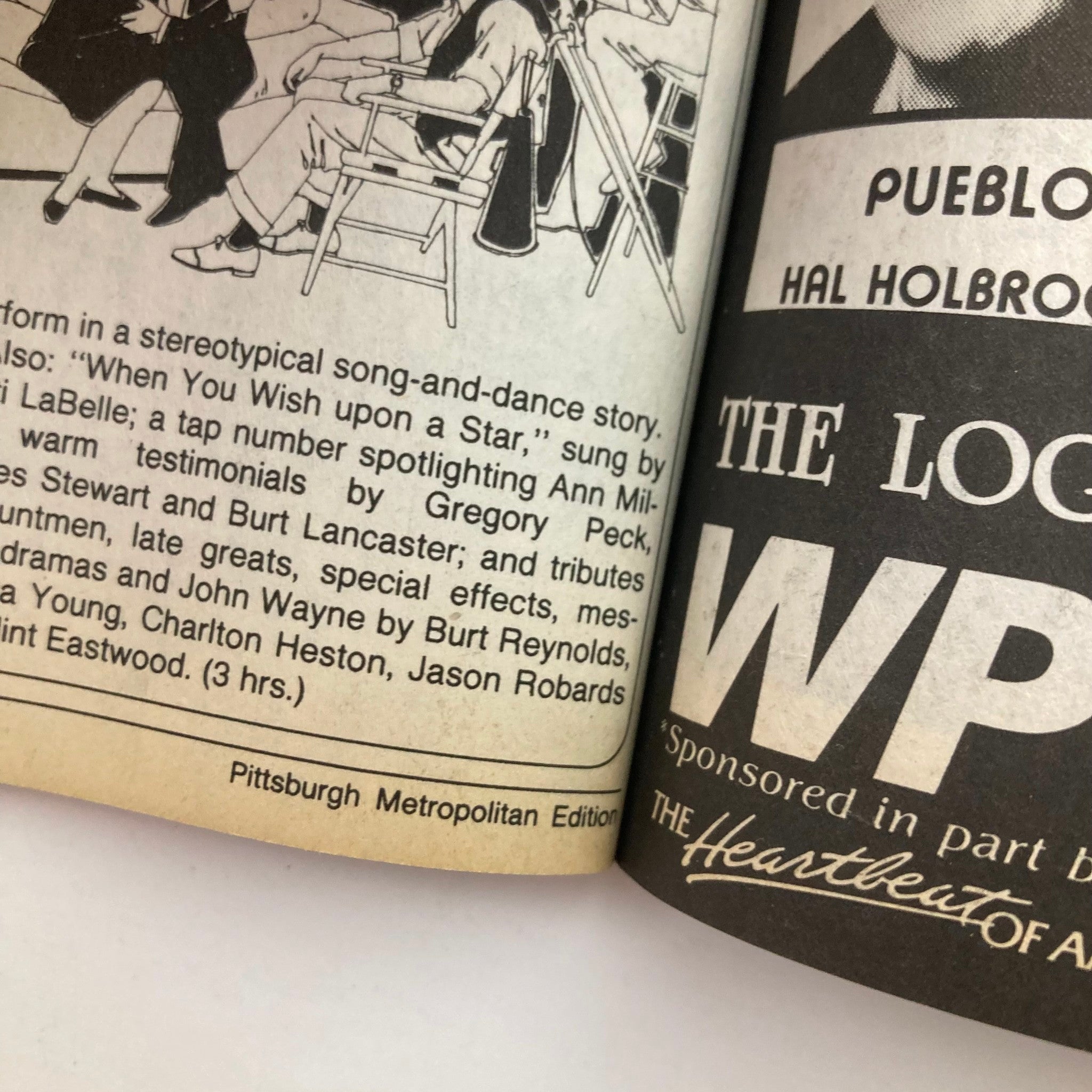 Interior page from TV Guide Magazine May 16, 1987 showing program listings and articles discussing entertainment history, featuring mentions of Charlton Heston and others.