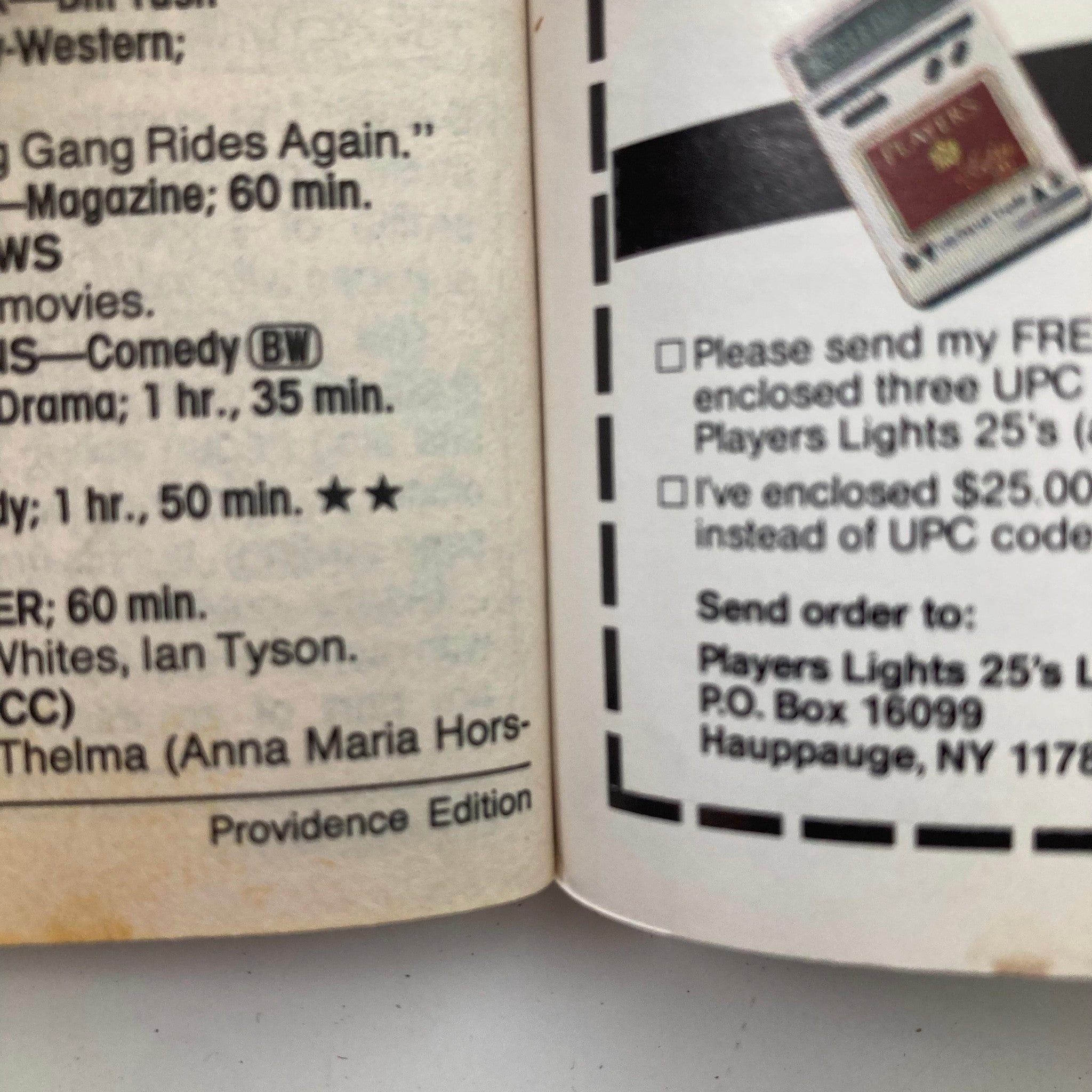 Inside page of the TV Guide Magazine from July 2 1988, featuring programming details and advertisements, marked as the Providence Edition.