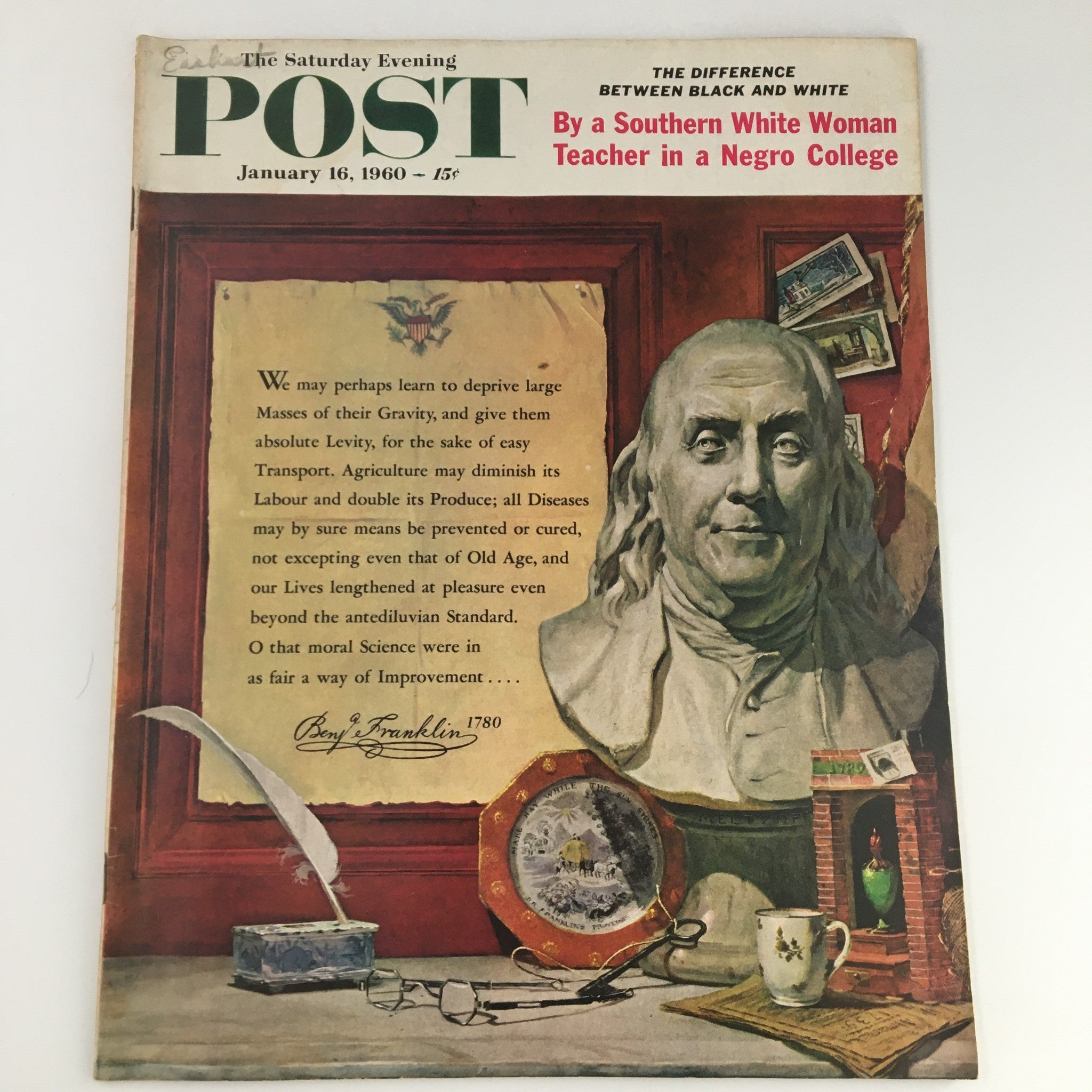 The Saturday Evening Post January 16 1960 Benjamin Franklin Letter, Newsstand