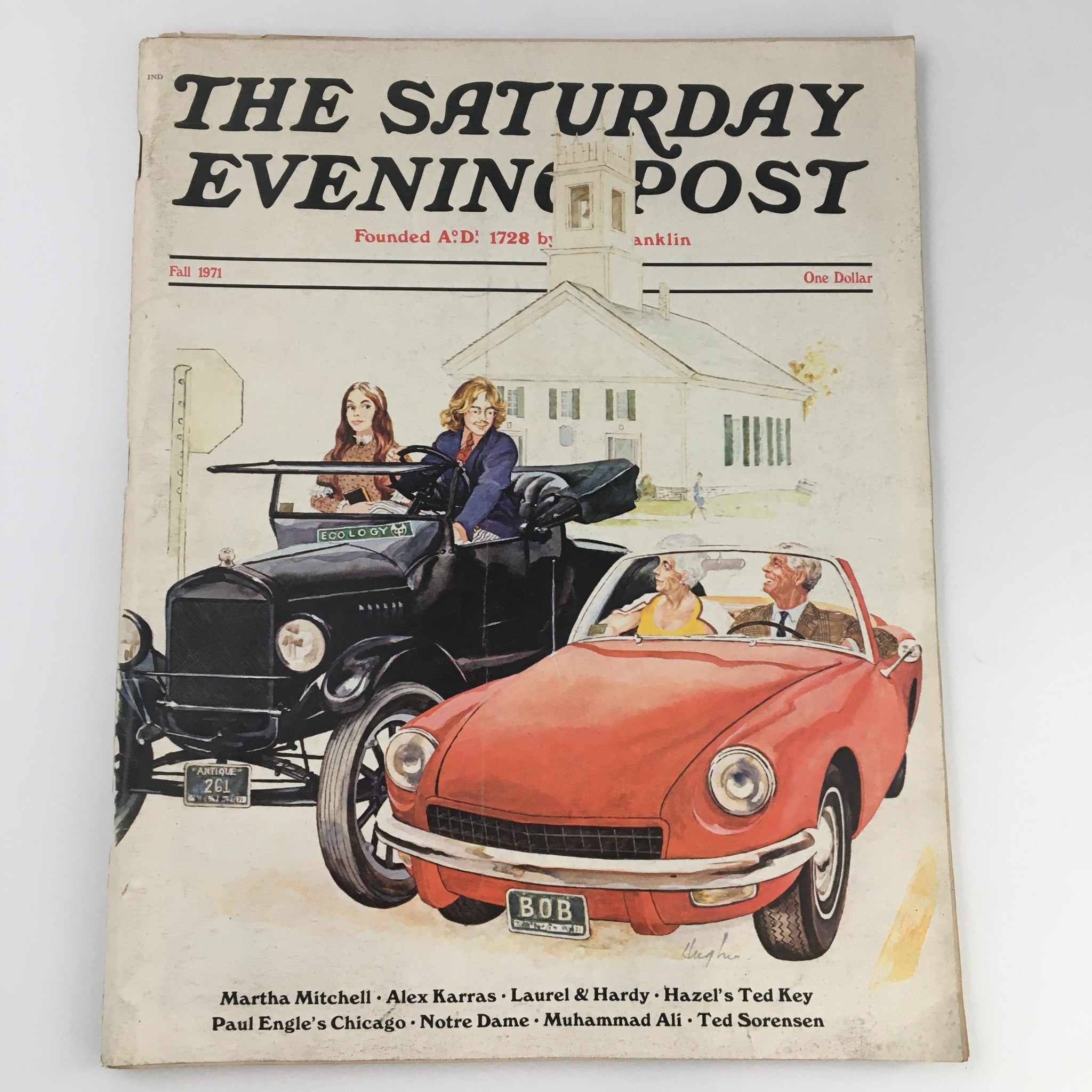 The Saturday Evening Post Fall 1971 Martha Mitchell Alex Karras Issue, Newsstand