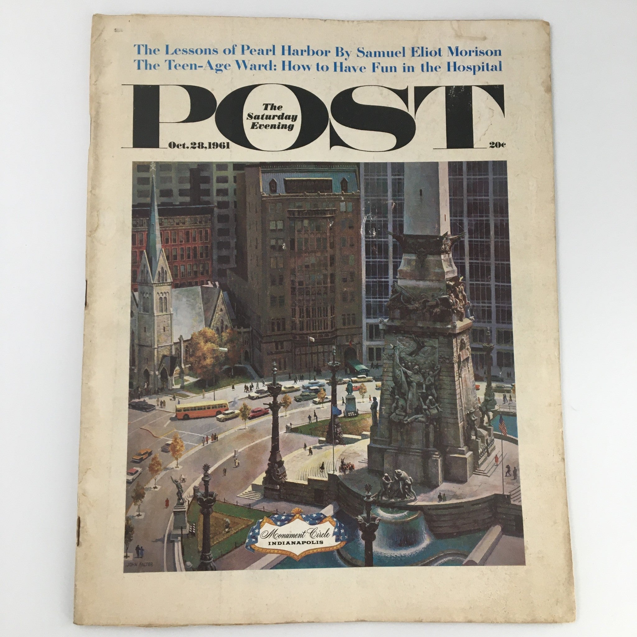 The Saturday Evening Post October 28 1961 Monument Circle Cover, Newsstand