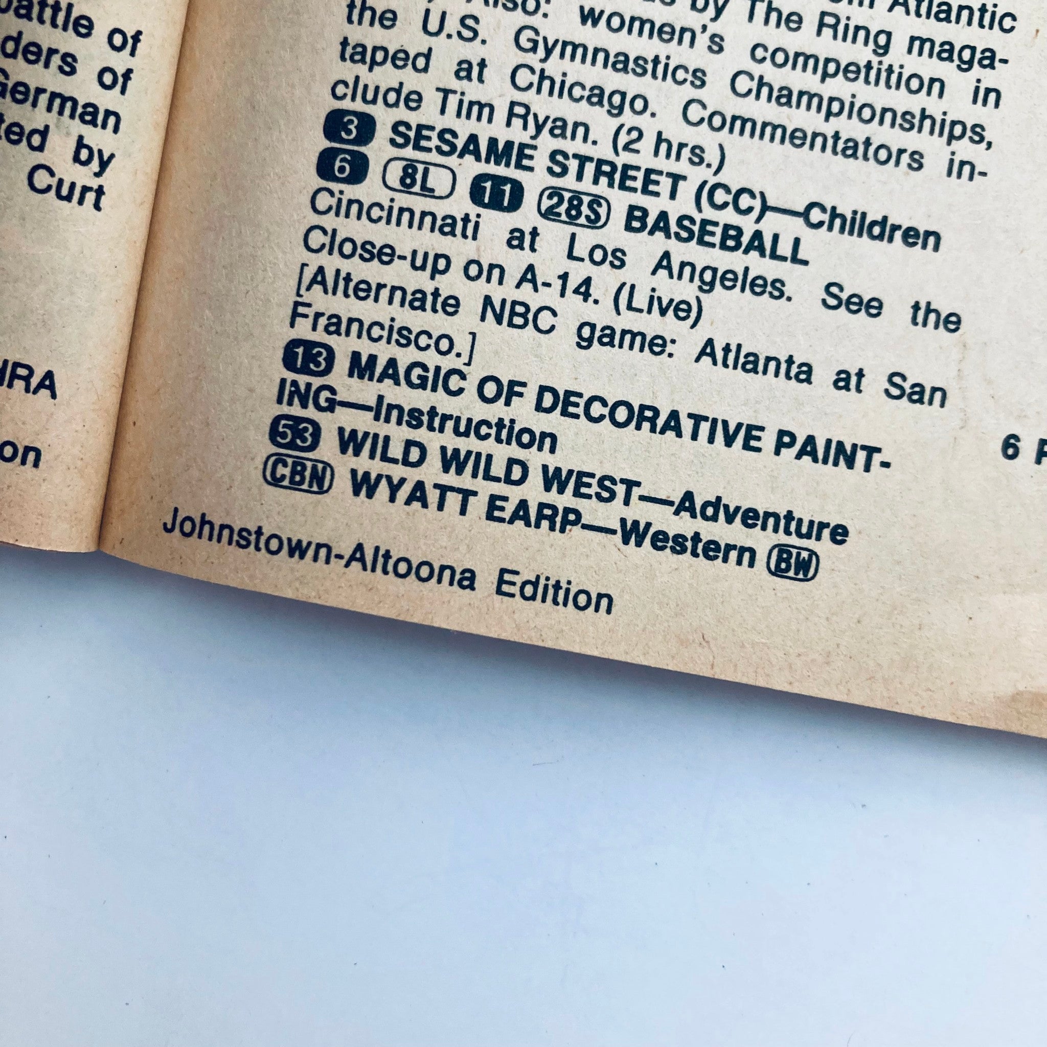 Inside page of TV Guide Magazine June 18 1983 showing TV listings for children's programs like Sesame Street and classic shows like Wyatt Earp.