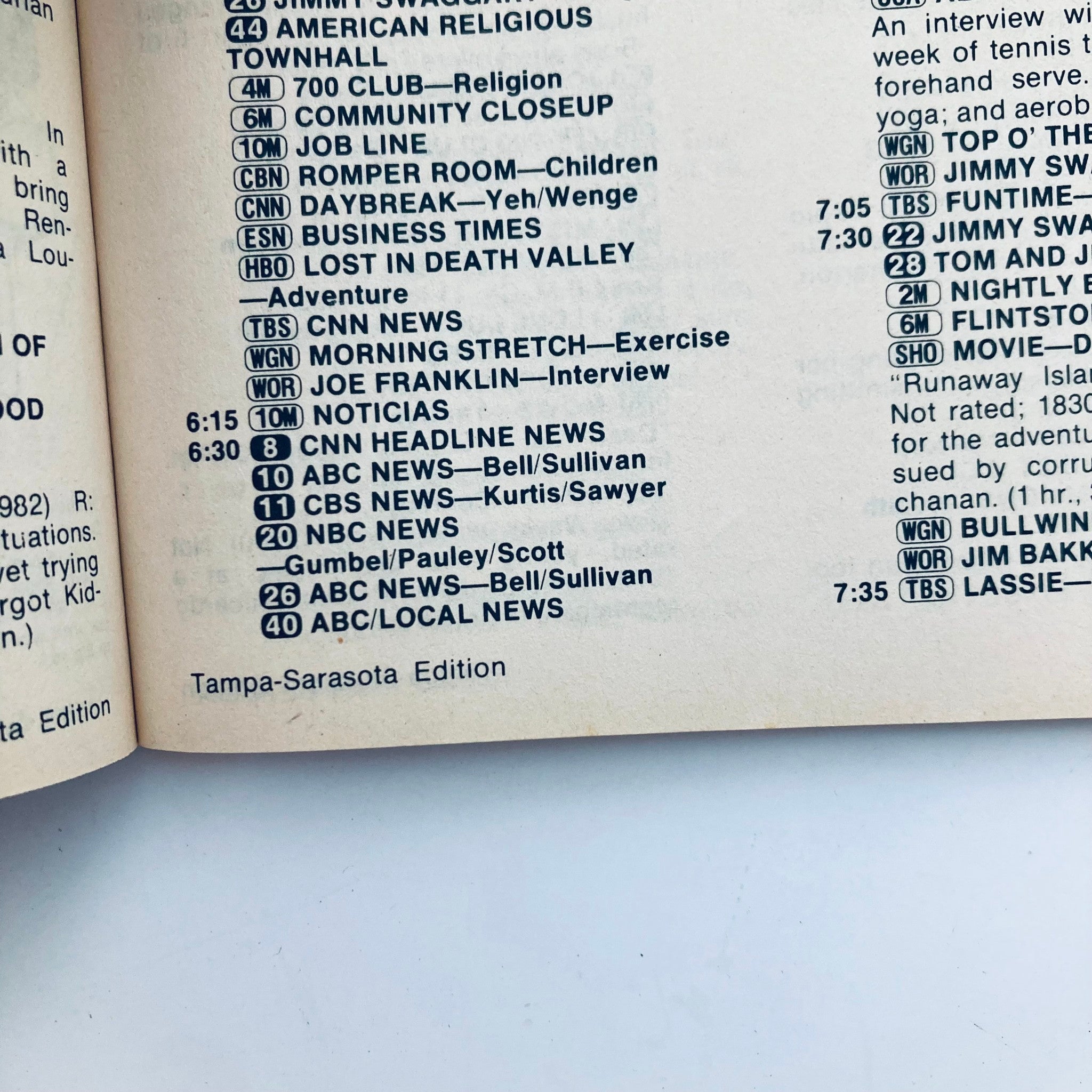 Interior page of TV Guide Magazine June 18 1983, displaying television programming listings and schedule, along with a nostalgic glimpse into early '80s TV culture.