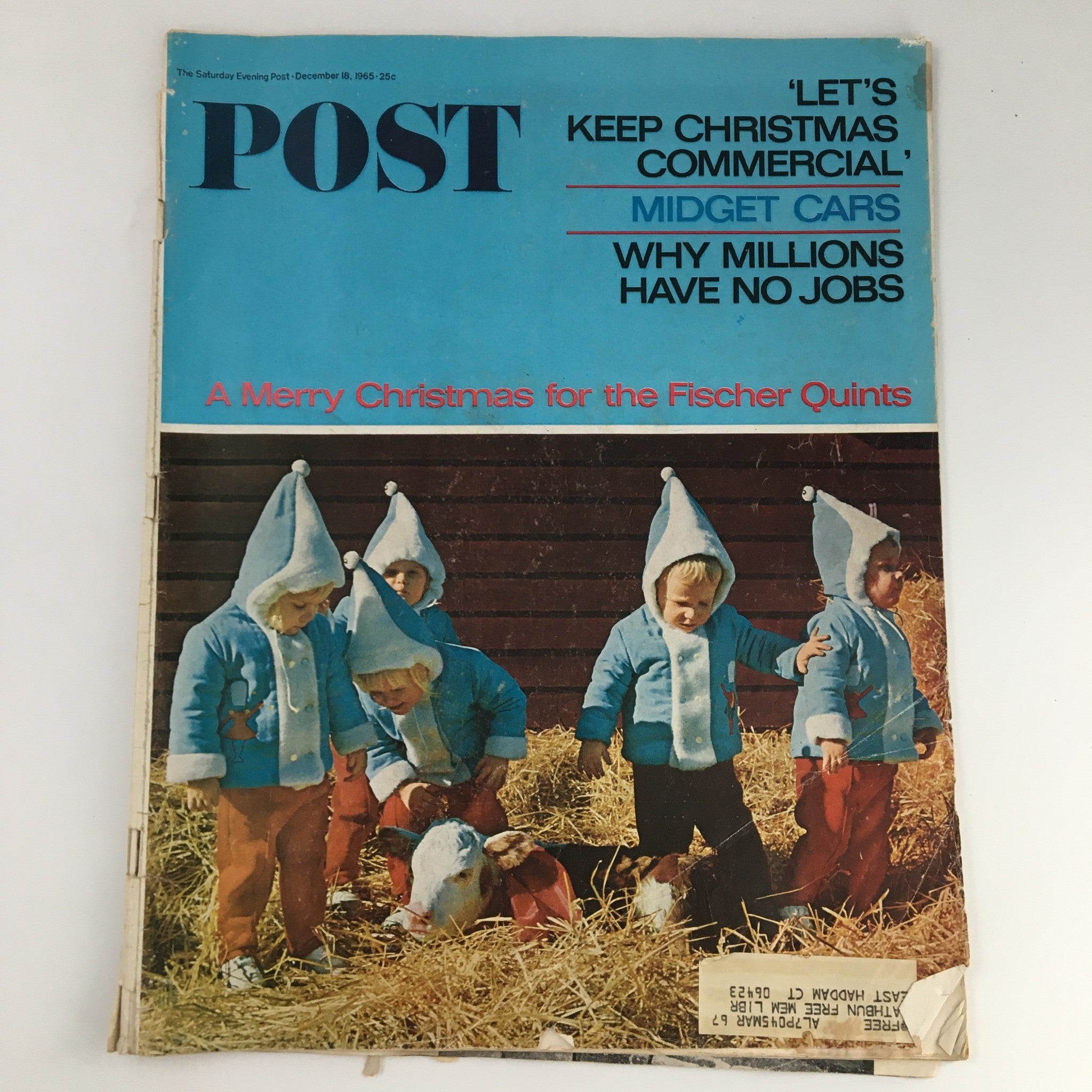 The Saturday Evening Post December 18 1965 The Fischer Quints Merry Christmas