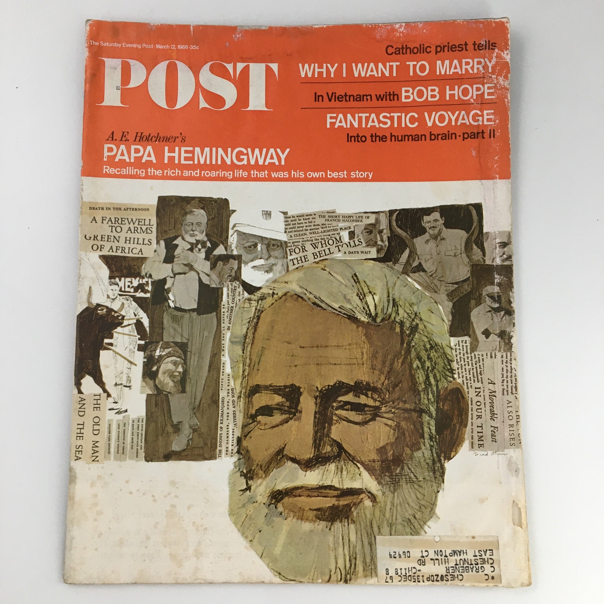 The Saturday Evening Post March 12 1966 Bob Hope and Papa Hemingway Feature