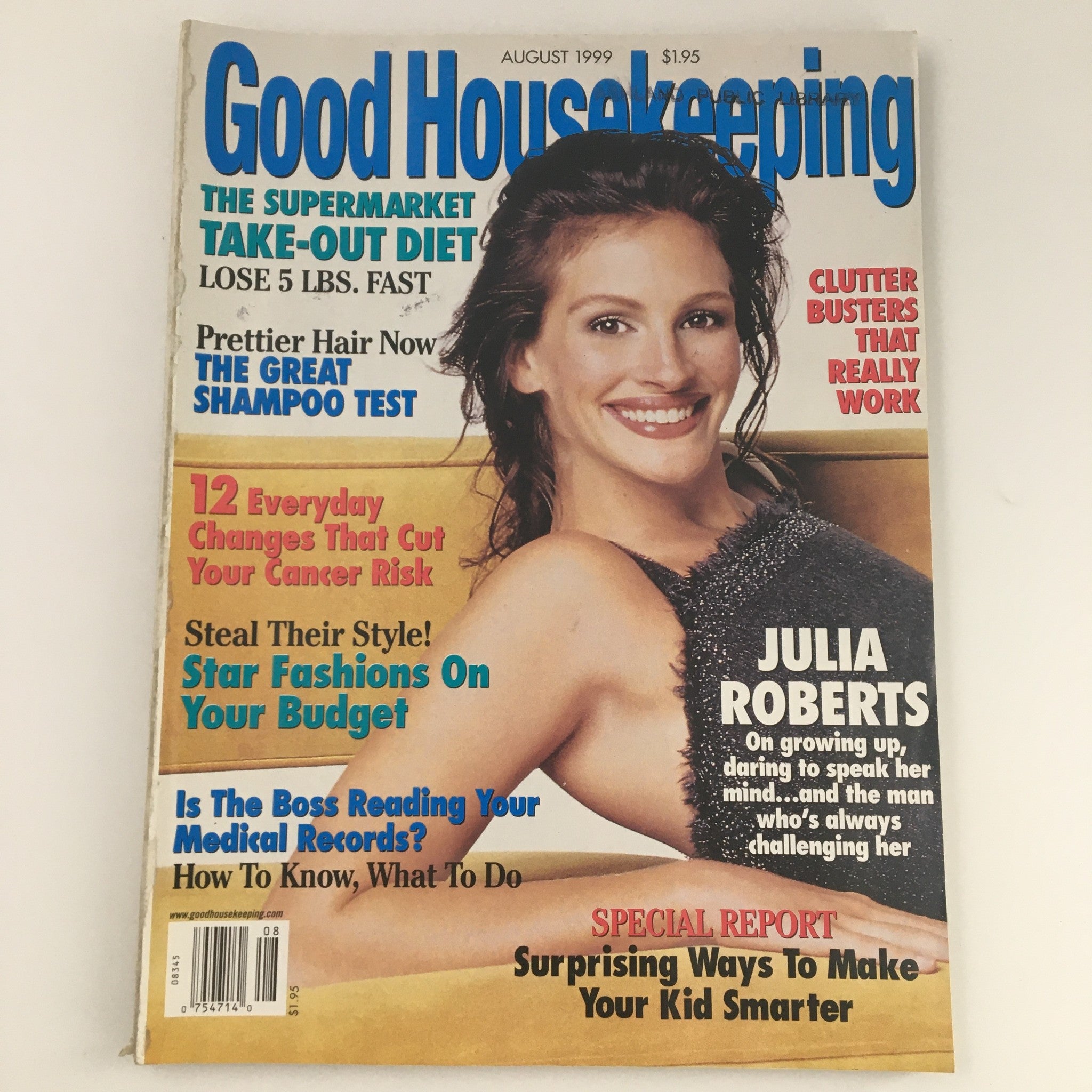 Good Housekeeping Magazine August 1999 Julia Roberts Cover and Feature Newsstand