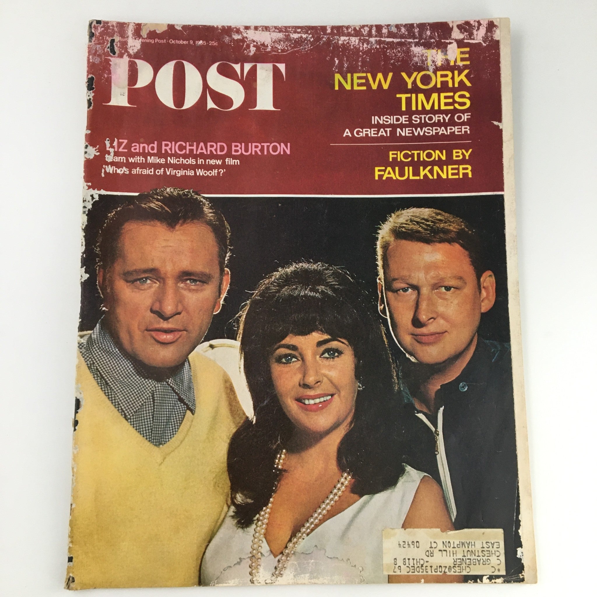 The Saturday Evening Post October 9 1965 Liz & Richard Burton with Mike Nichols