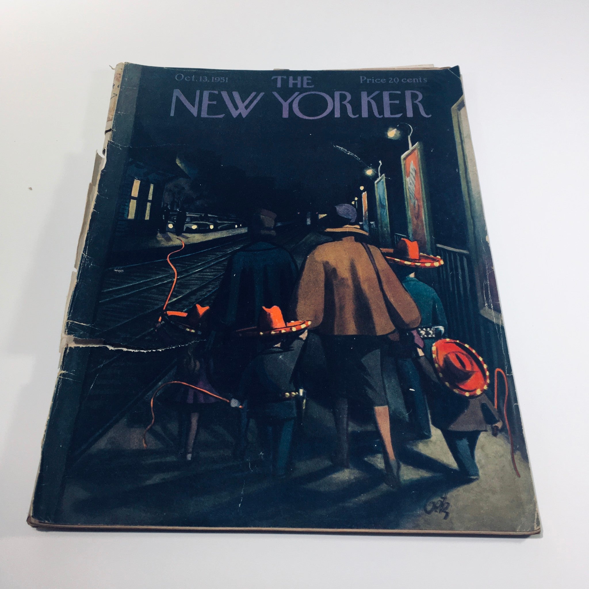 The New Yorker Magazine October 13 1951 Full Theme Cover by Arthur Getz No Label