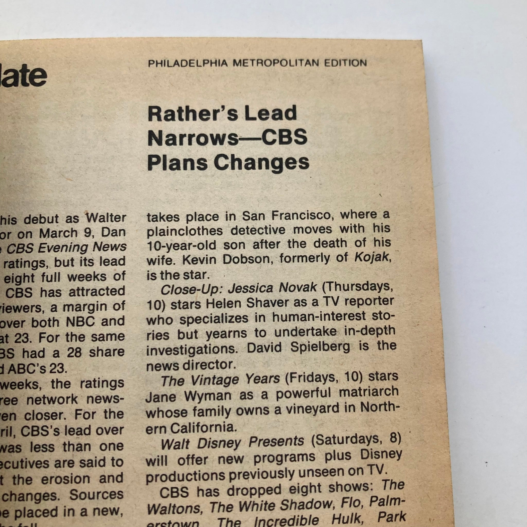 Inside page of TV Guide Magazine May 16 1981, discussing CBS programming changes and featuring news articles related to television. The text focuses on television industry insights during that time.